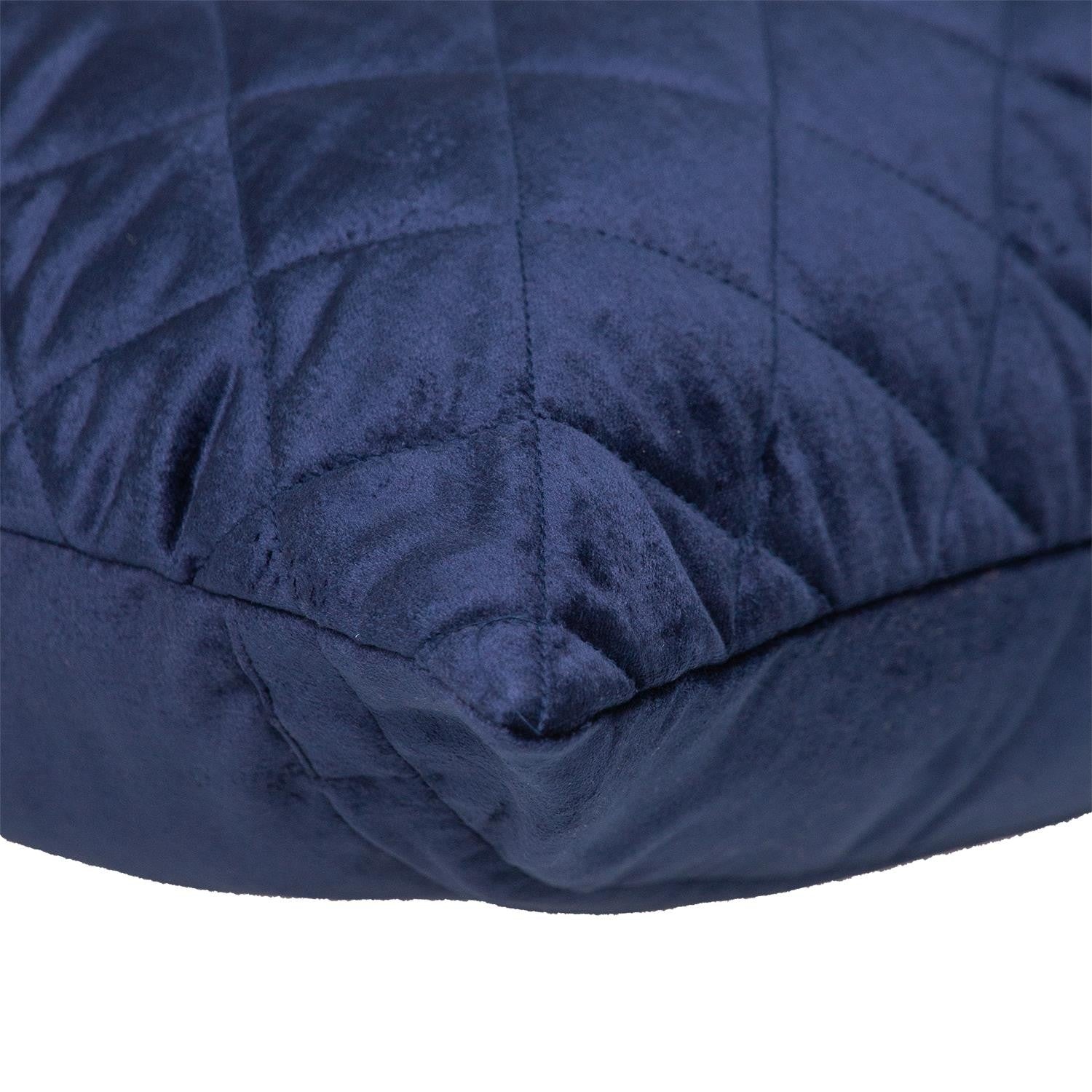 Tufted Diamond Navy Transitional Square Pillow