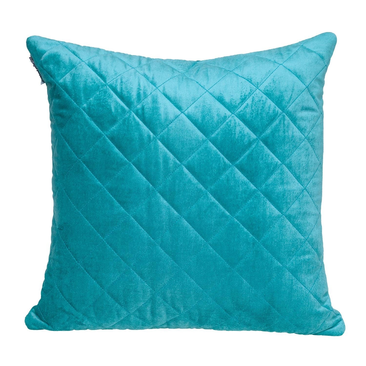 Tufted Diamond Aqua Transitional Square Pillow