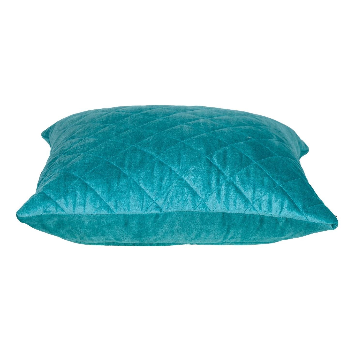 Tufted Diamond Aqua Transitional Square Pillow