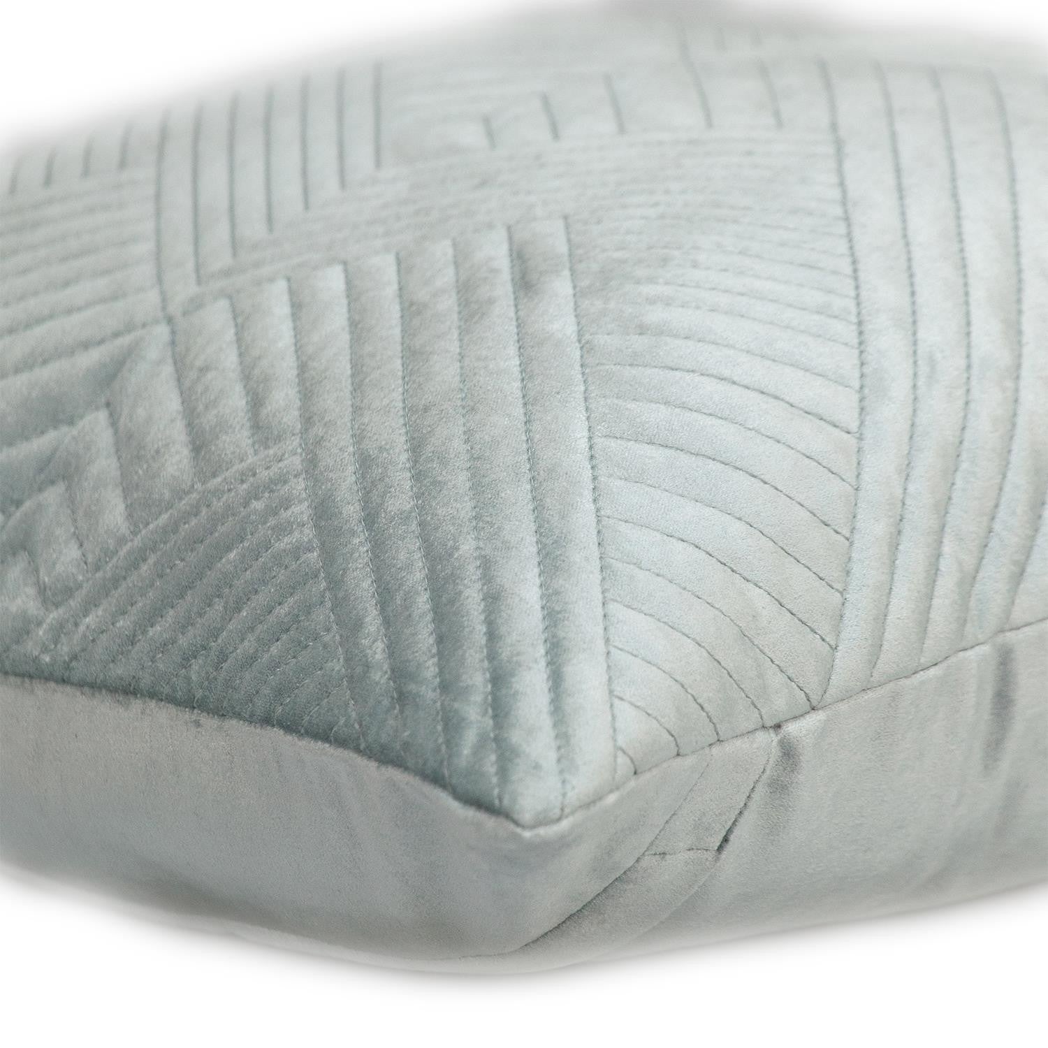 Transitional Gray Quilted Throw Pillow