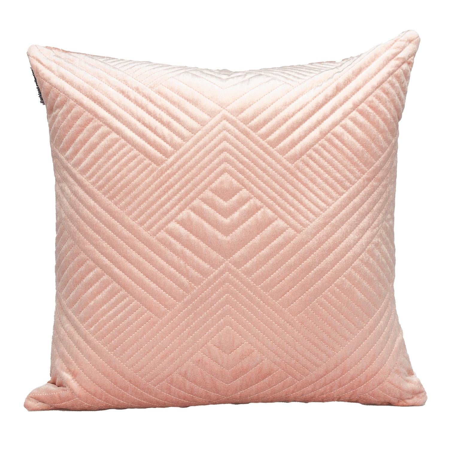 Transitional Pink Quilted Throw Pillow