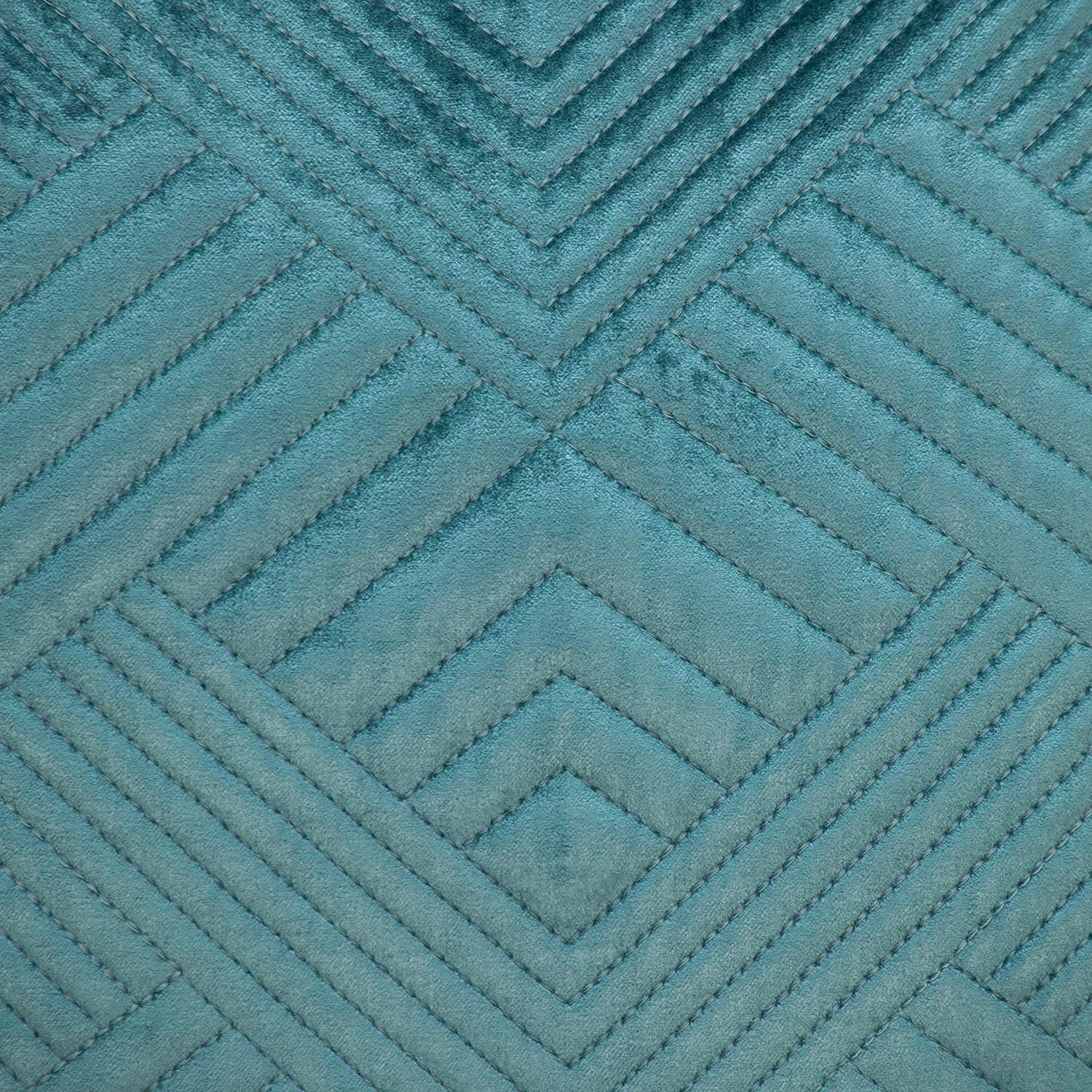 Transitional Teal Quilted Throw Pillow