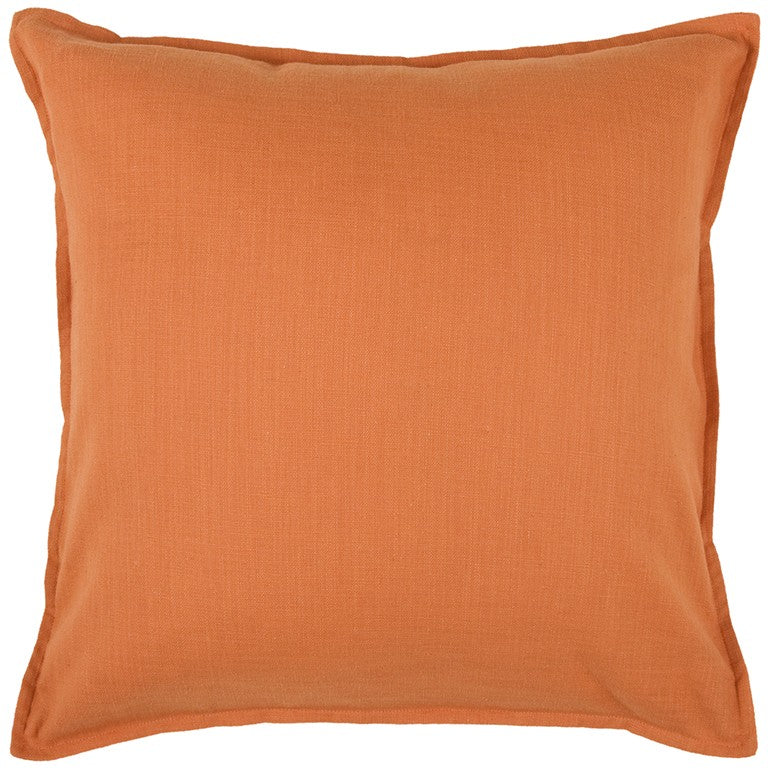 Orange Solid Color Flange Edge Throw Pillow