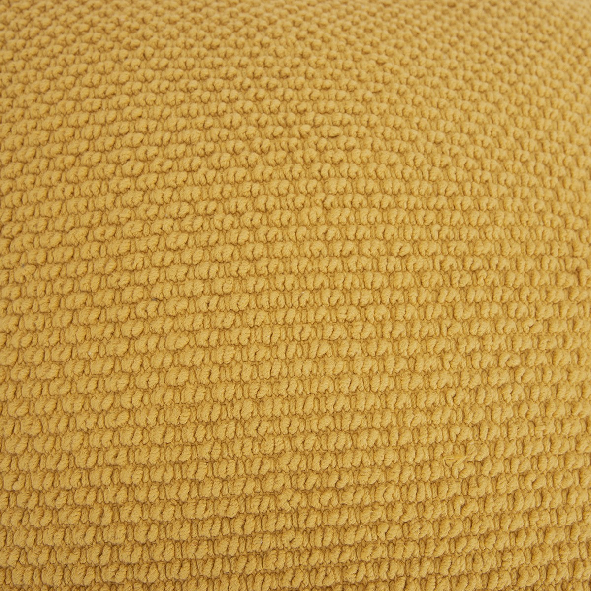 Yellow Nubby Textured Modern Throw Pillow