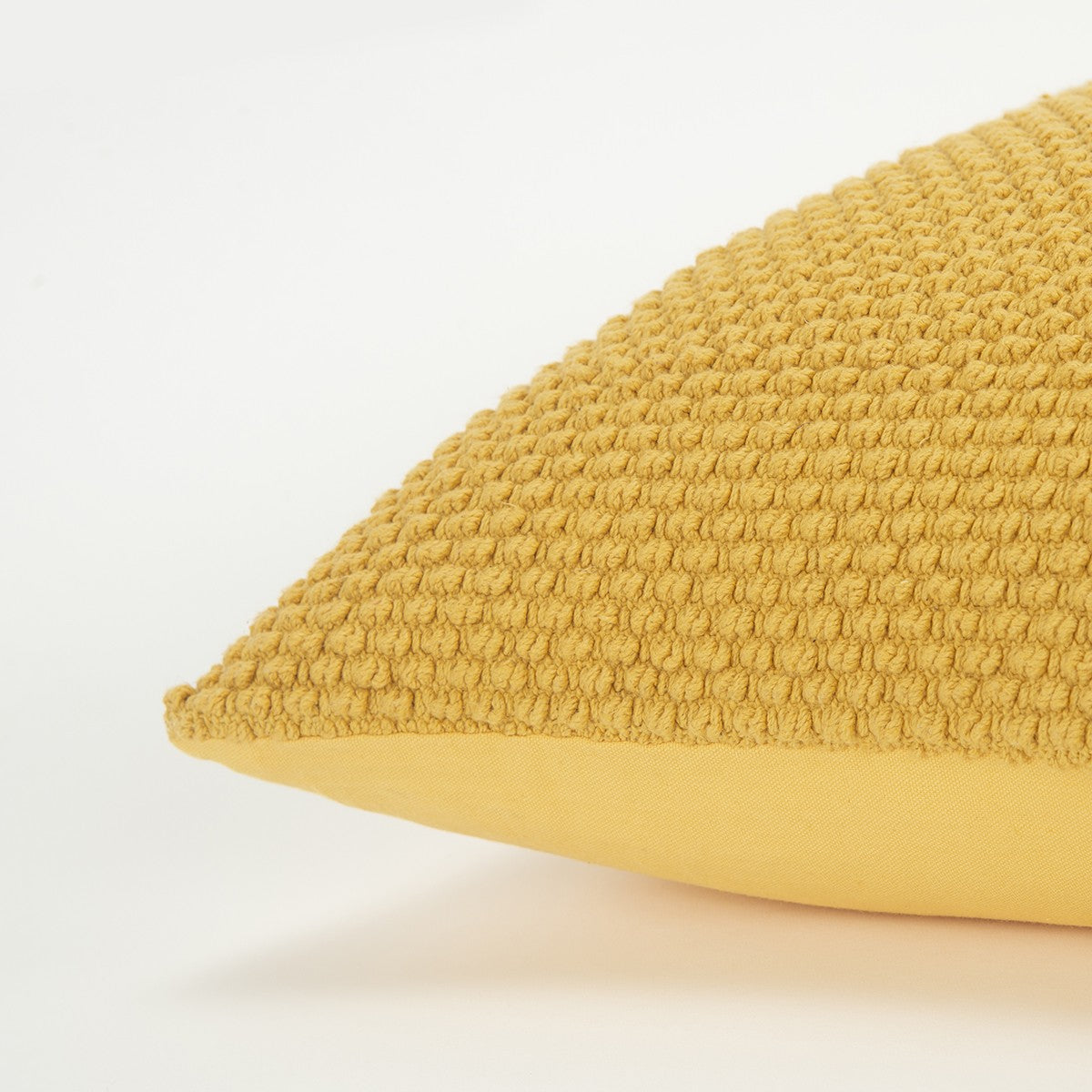 Yellow Nubby Textured Modern Throw Pillow