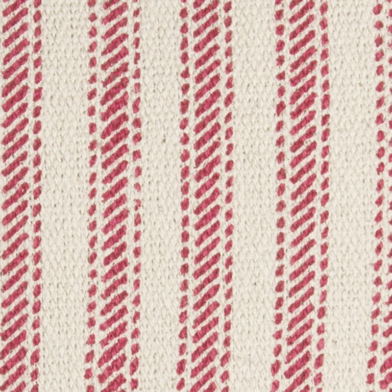 Red Natural Ticking Stripe Throw Pillow