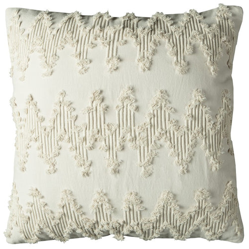 White Shaggy Chevron Throw Pillow