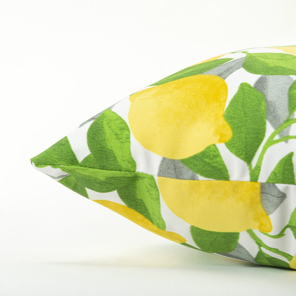 Yellow Lemon Tree Indoor Outdoor Throw Pillow