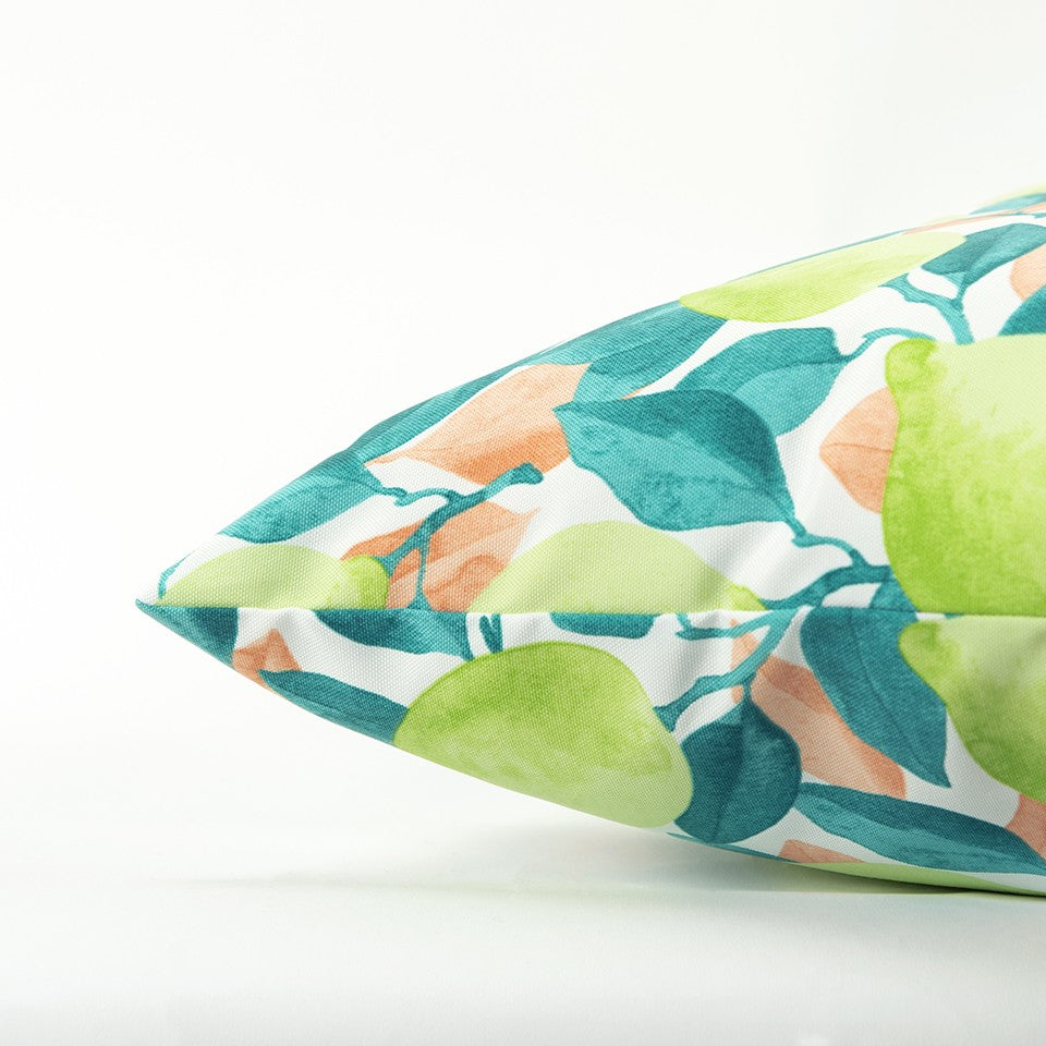 Green Lemon Tree Indoor Outdoor Throw Pillow