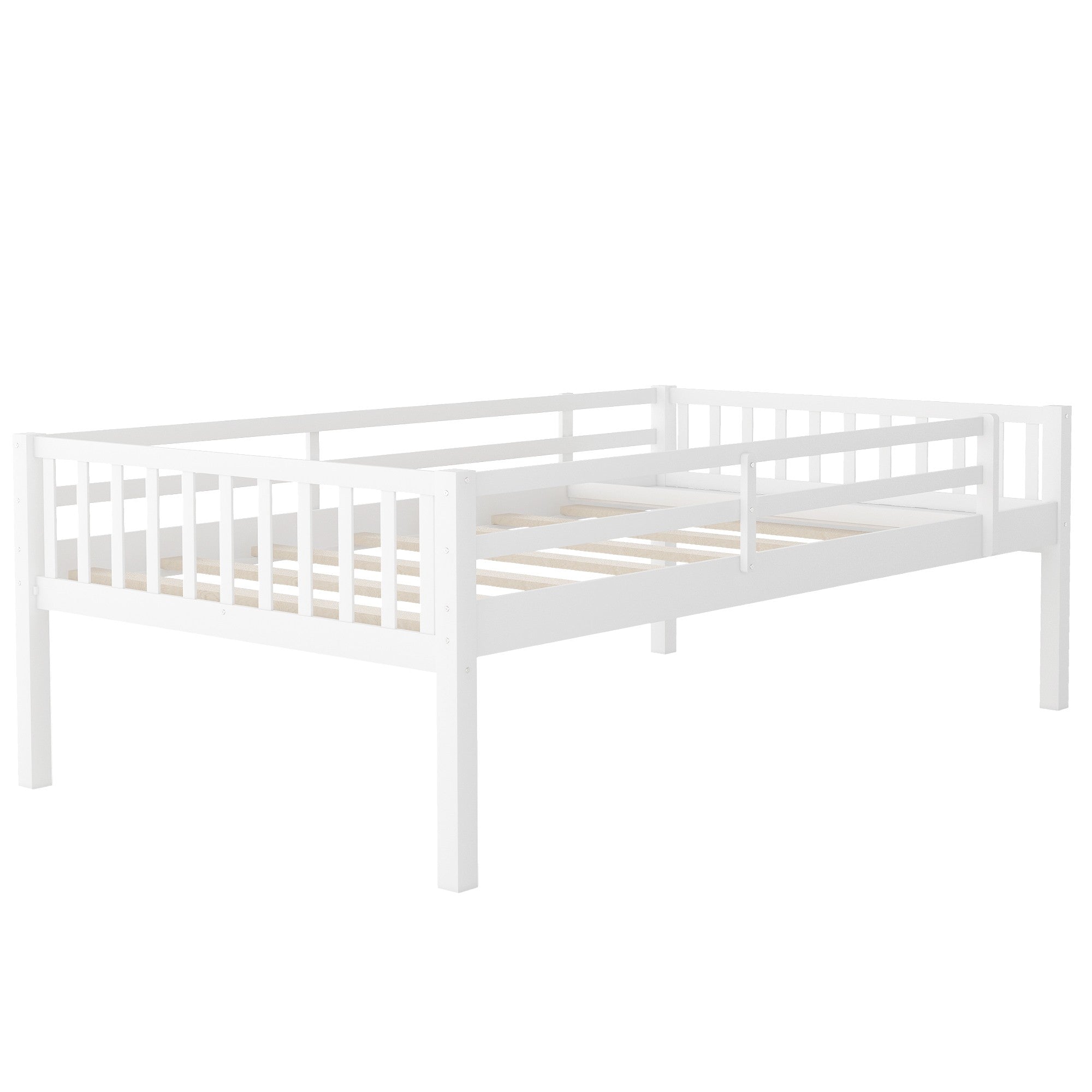 White Full Over Double Twin Triple Bunk Beds with Drawers