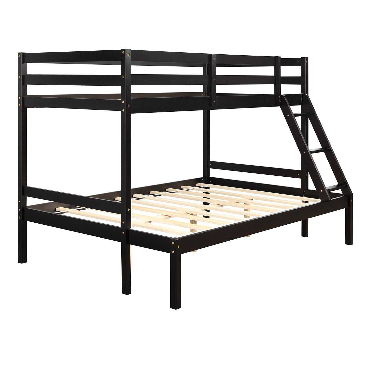 Brown Twin Size Full Size Bunk Bed