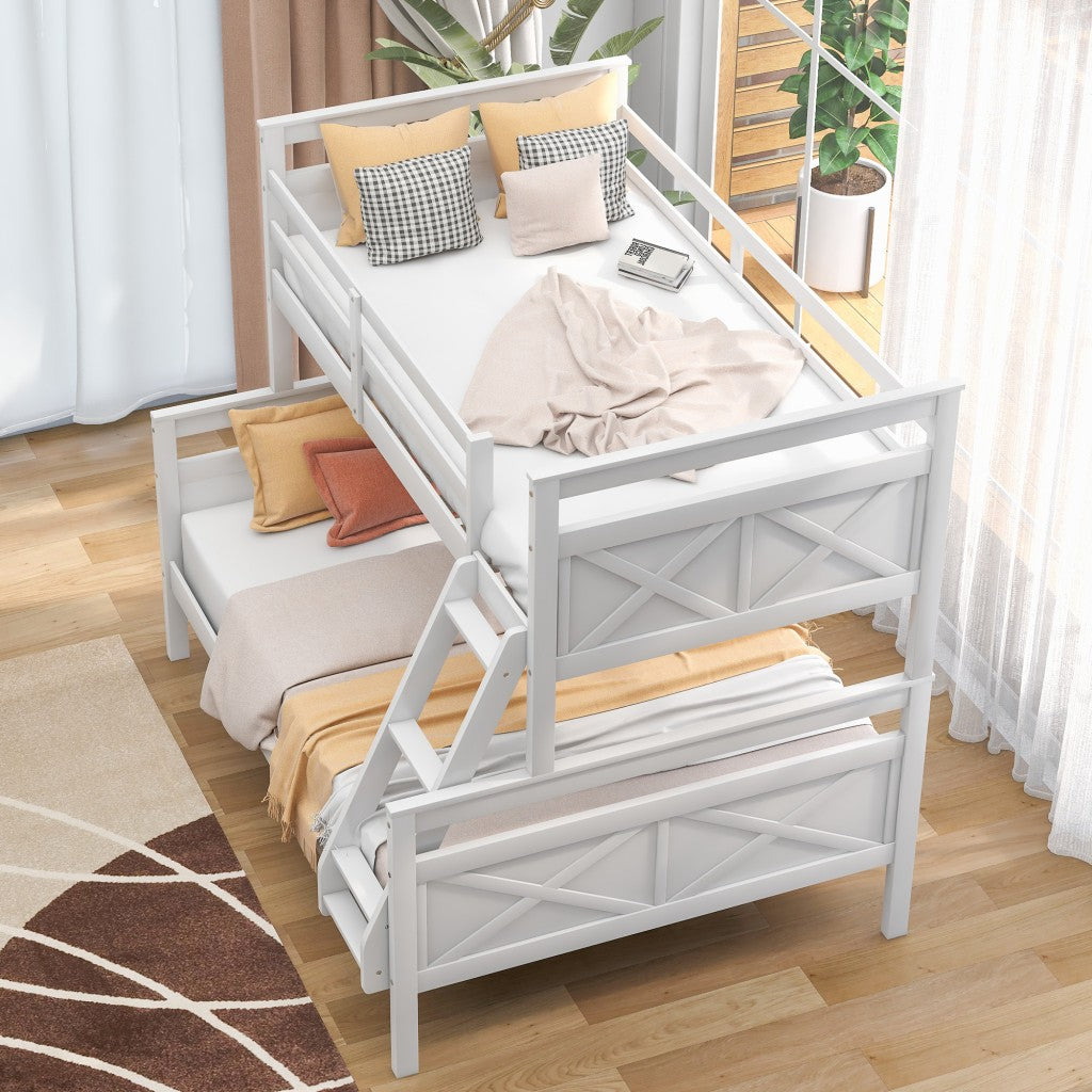 White Twin Over Full Size Bunk Bed