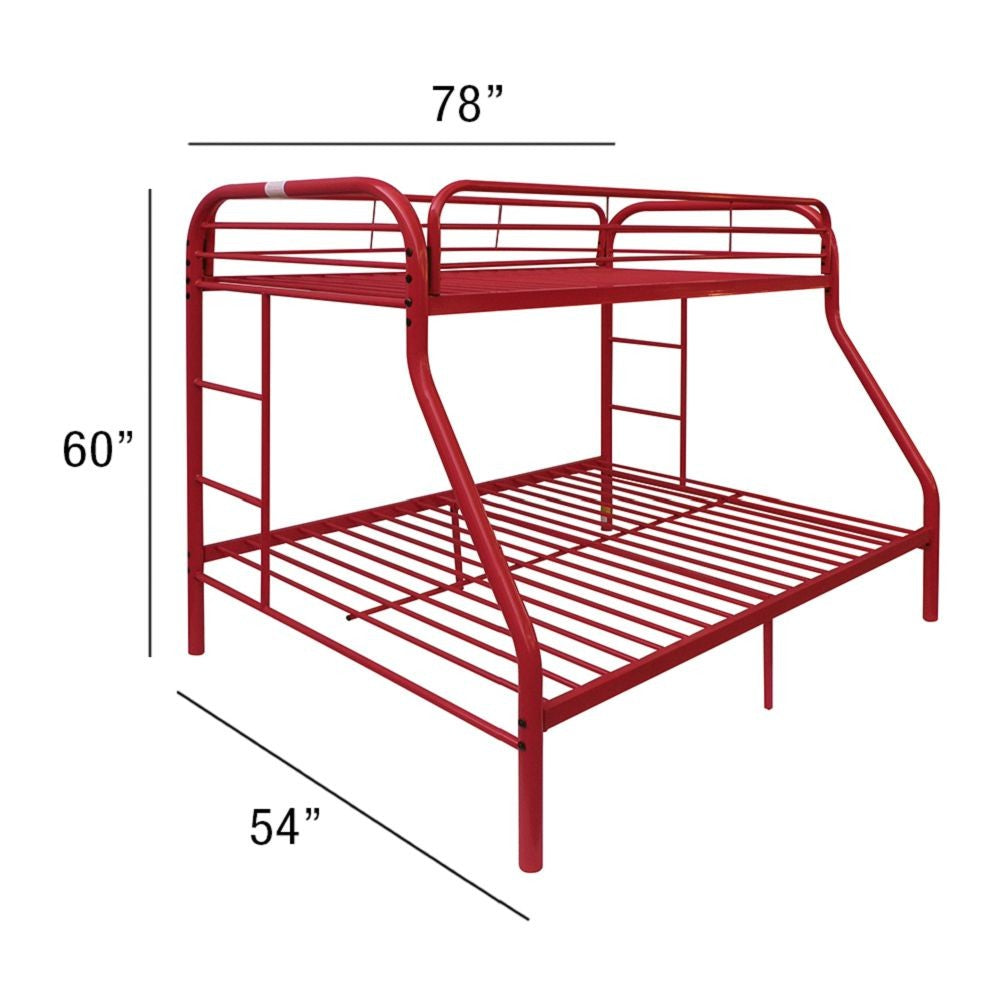 Red Twin Over Full Size Bunk Bed