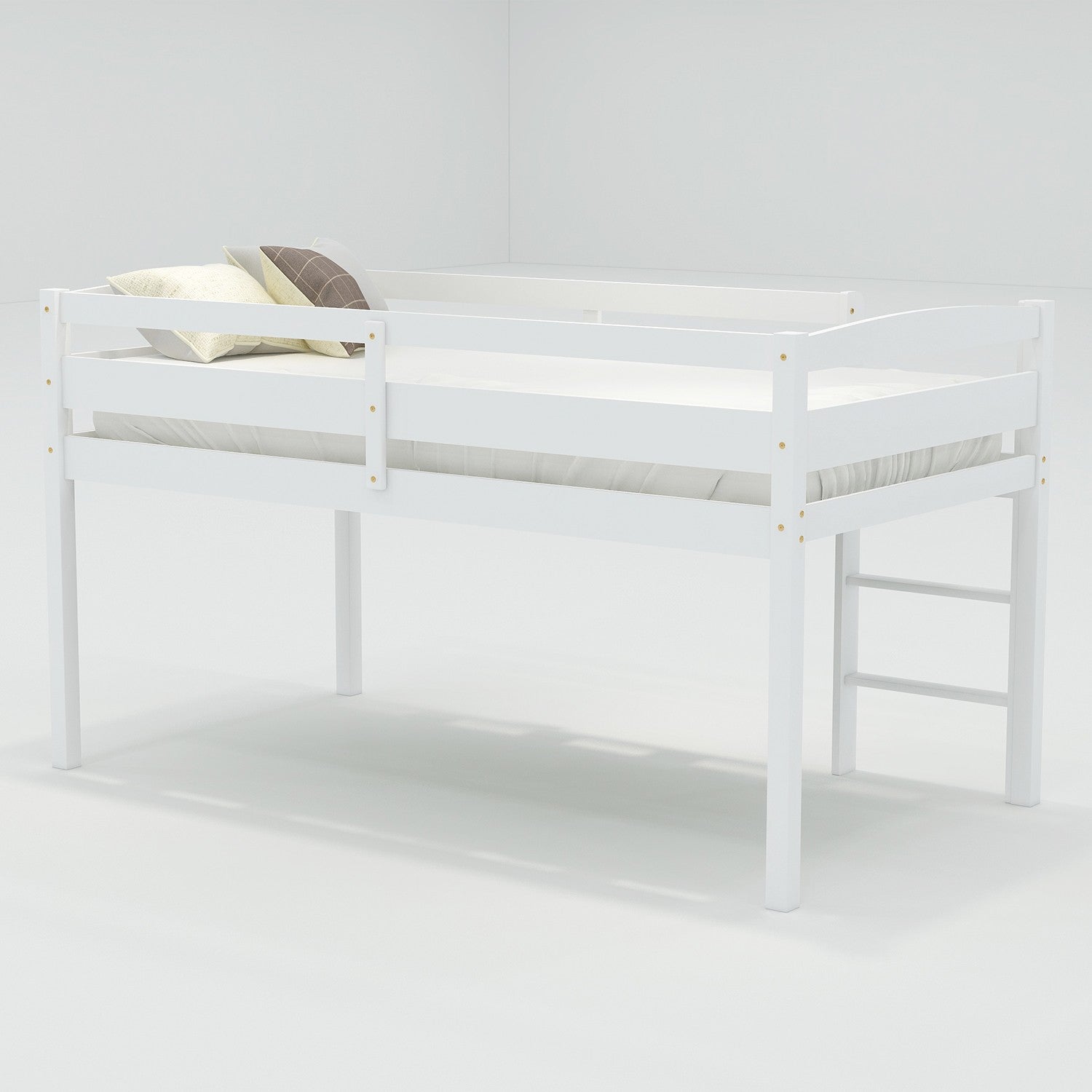 White Twin Size Lof Loft Bed