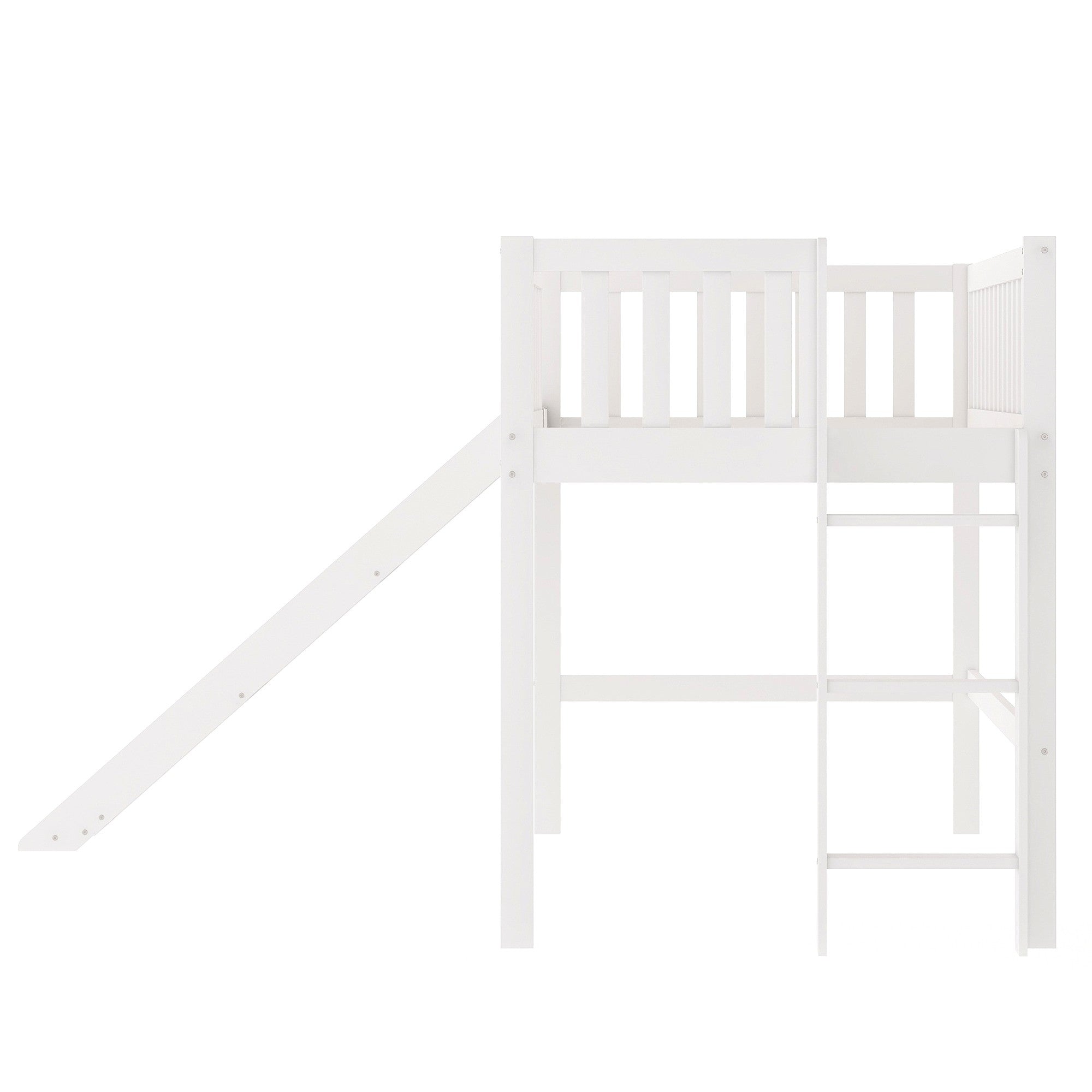 White Twin Traditional Manufactured Wood and Solid Wood Bunk Bed