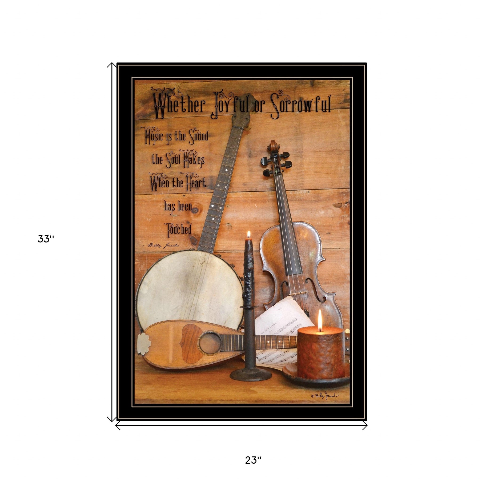 Music is the Sound of The Soul Black Framed Print Wall Art