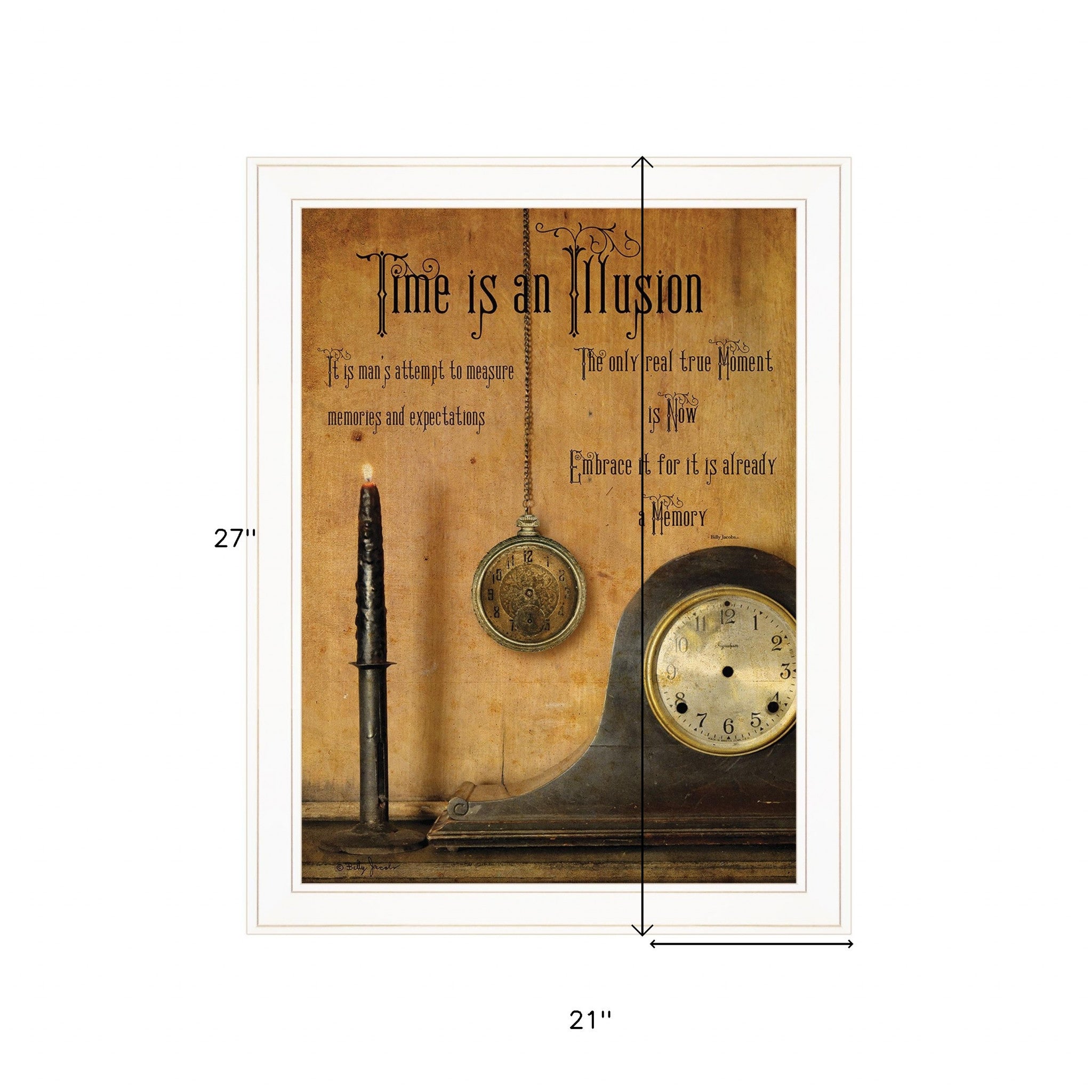 Time Is An Illusion 3 White Framed Print Wall Art