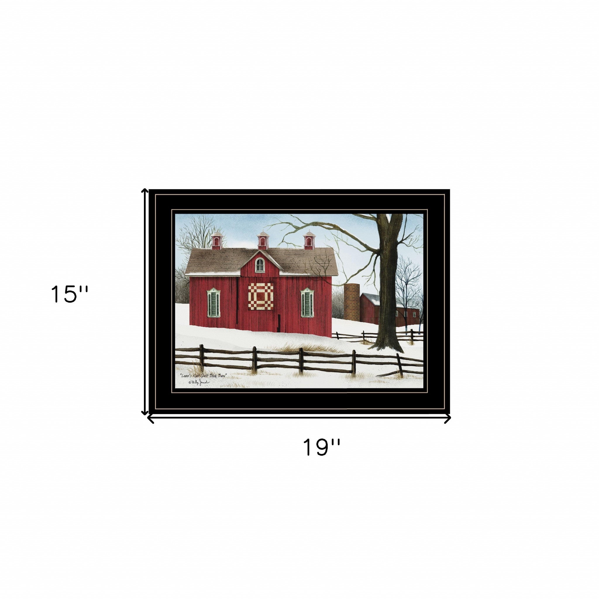 Lovers Knot Quilt Red Barn Black Framed Print Wall Art