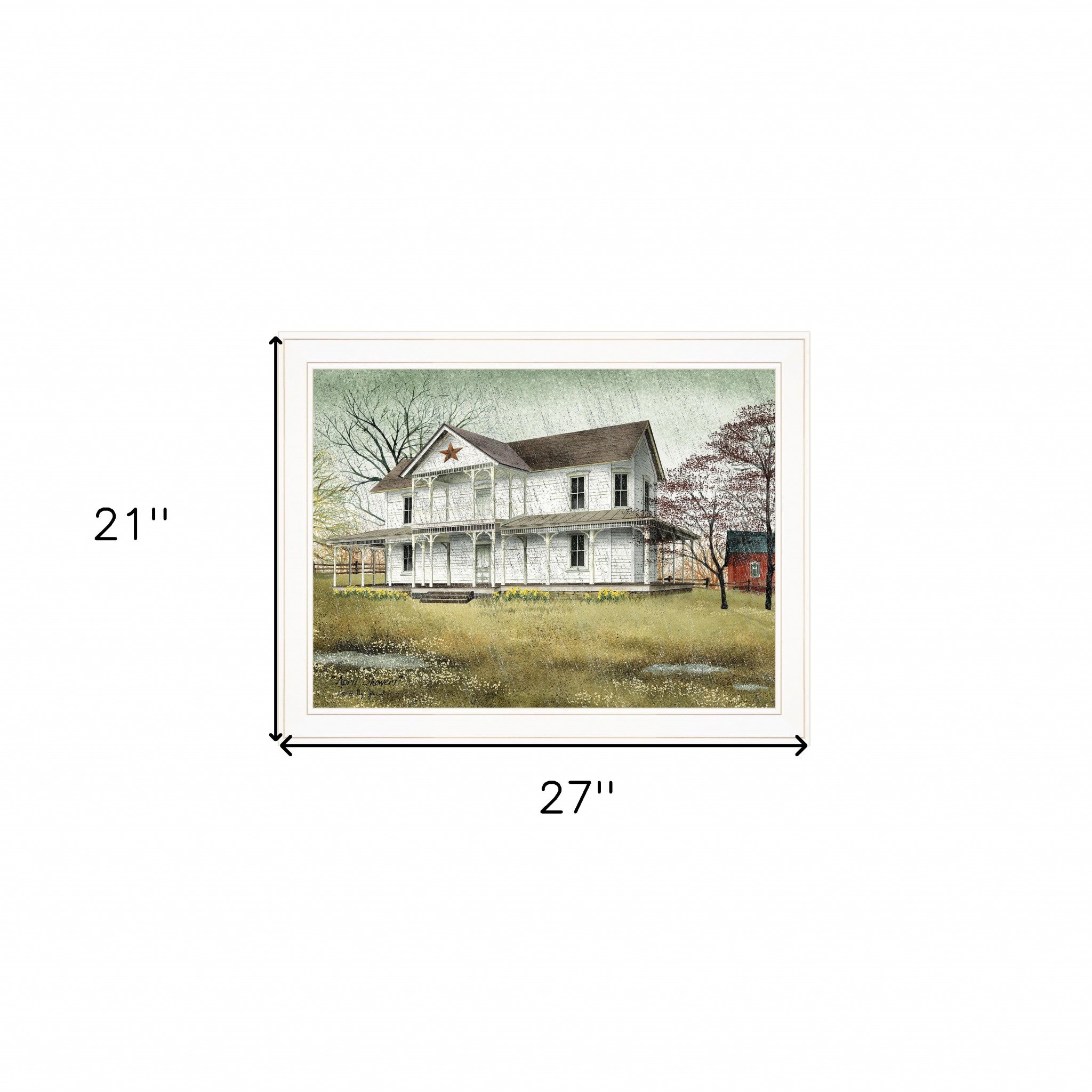 April Showers 3 White Framed Print Wall Art