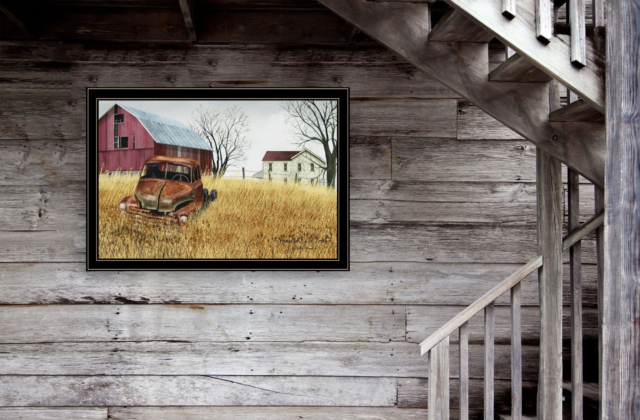 Granddads Old Truck 11 Black Framed Print Wall Art