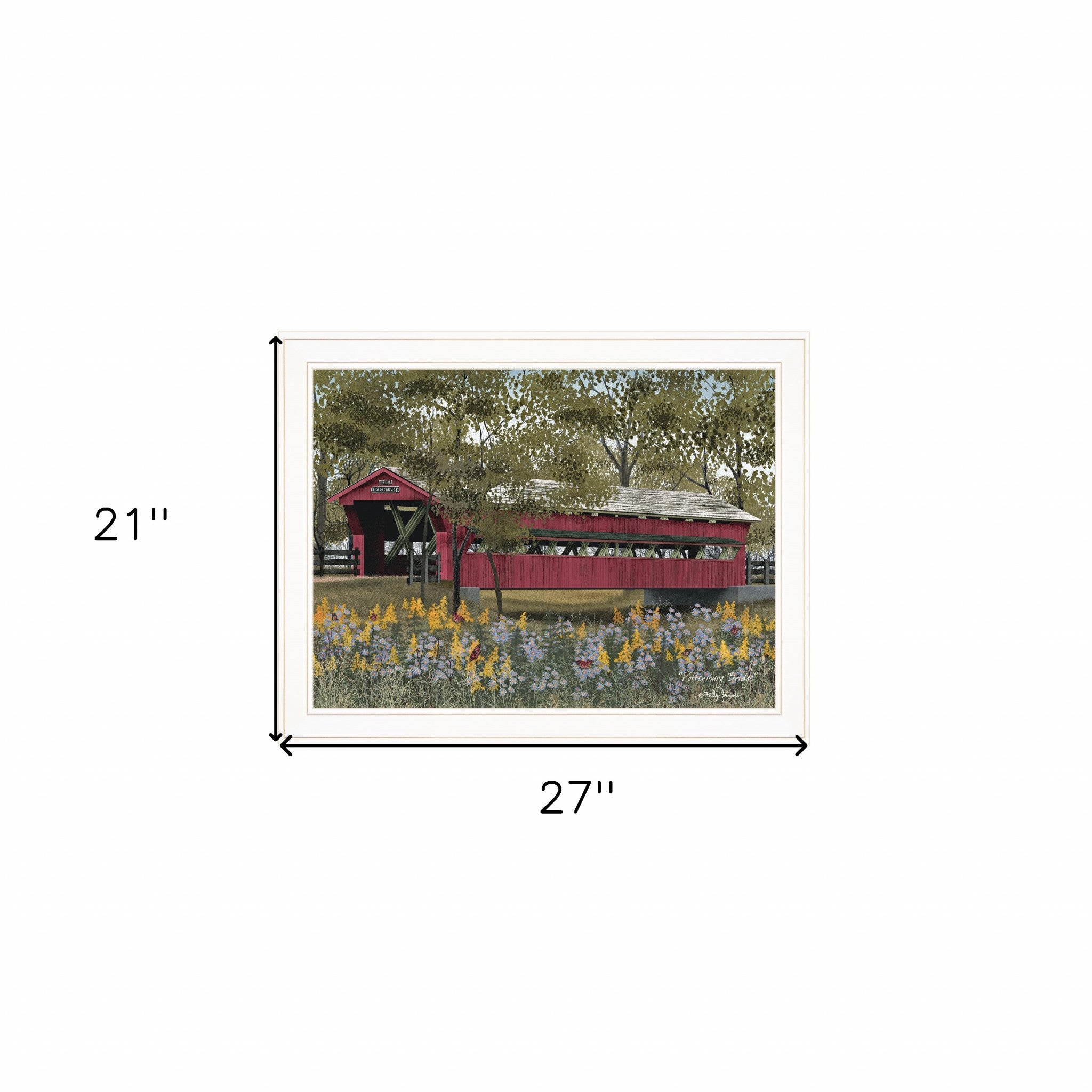 Pottersburg Bridge 4 White Framed Print Wall Art