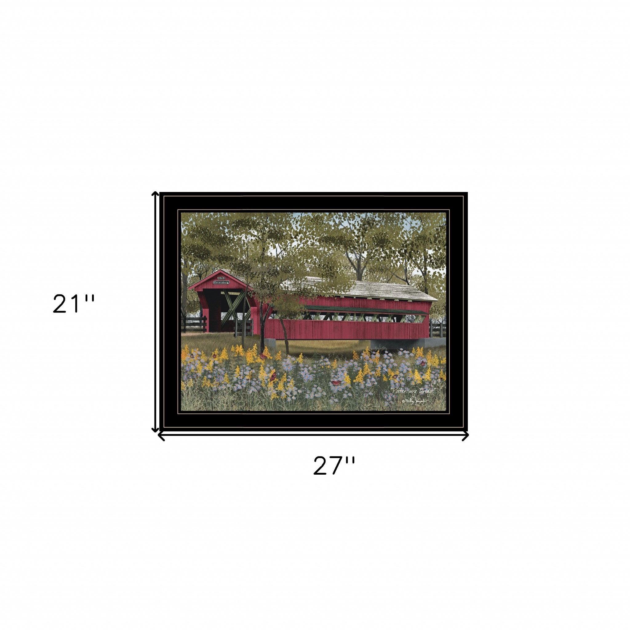 Pottersburg Bridge 5 Black Framed Print Wall Art