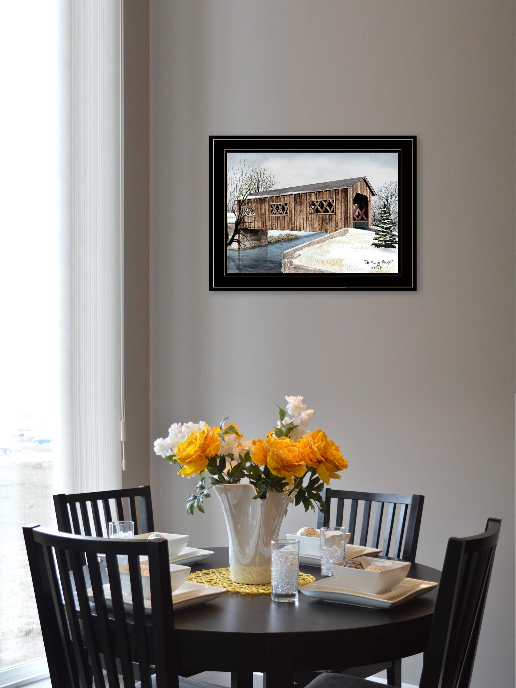 The Kissing Bridge 2 Black Framed Print Wall Art