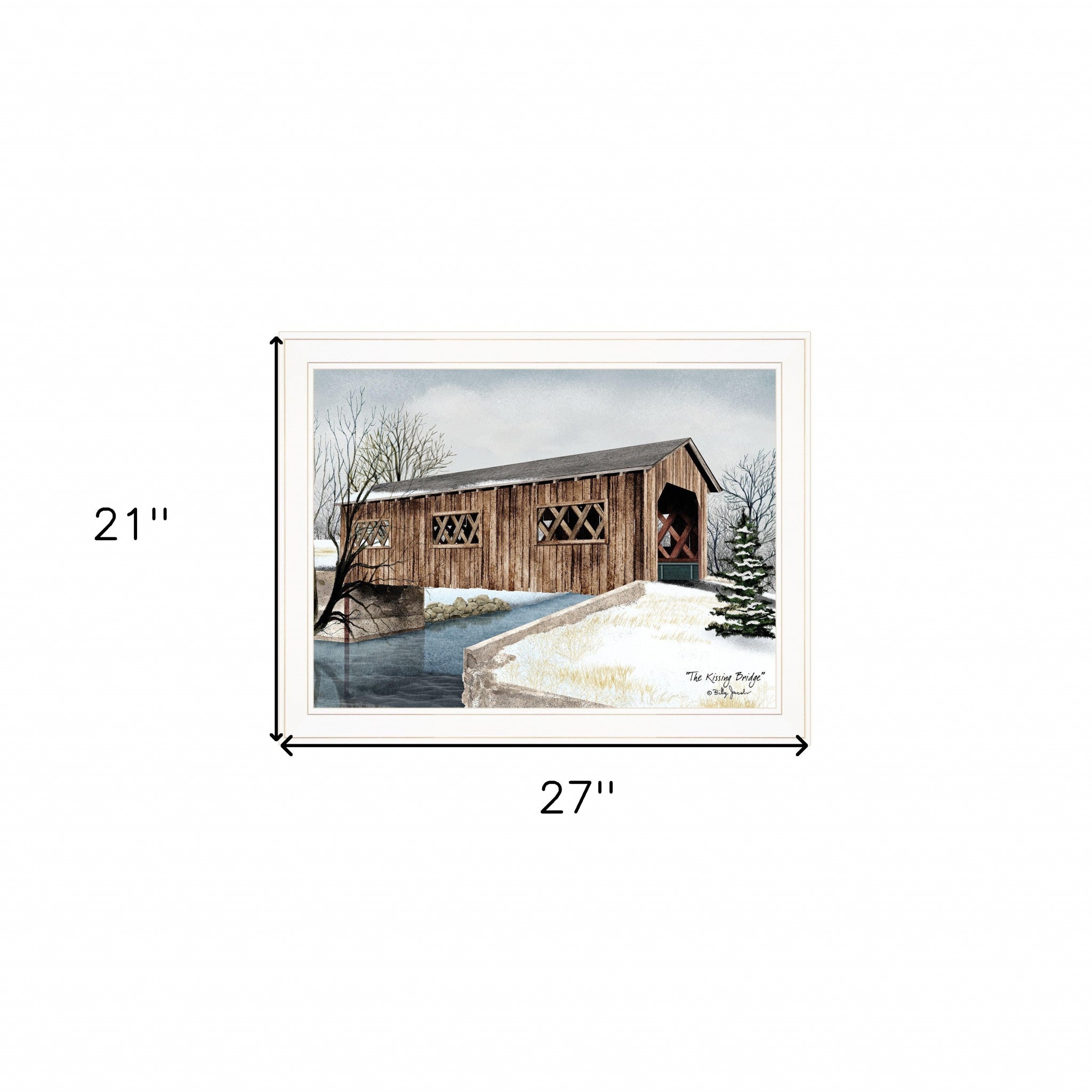 The Kissing Bridge 3 White Framed Print Wall Art