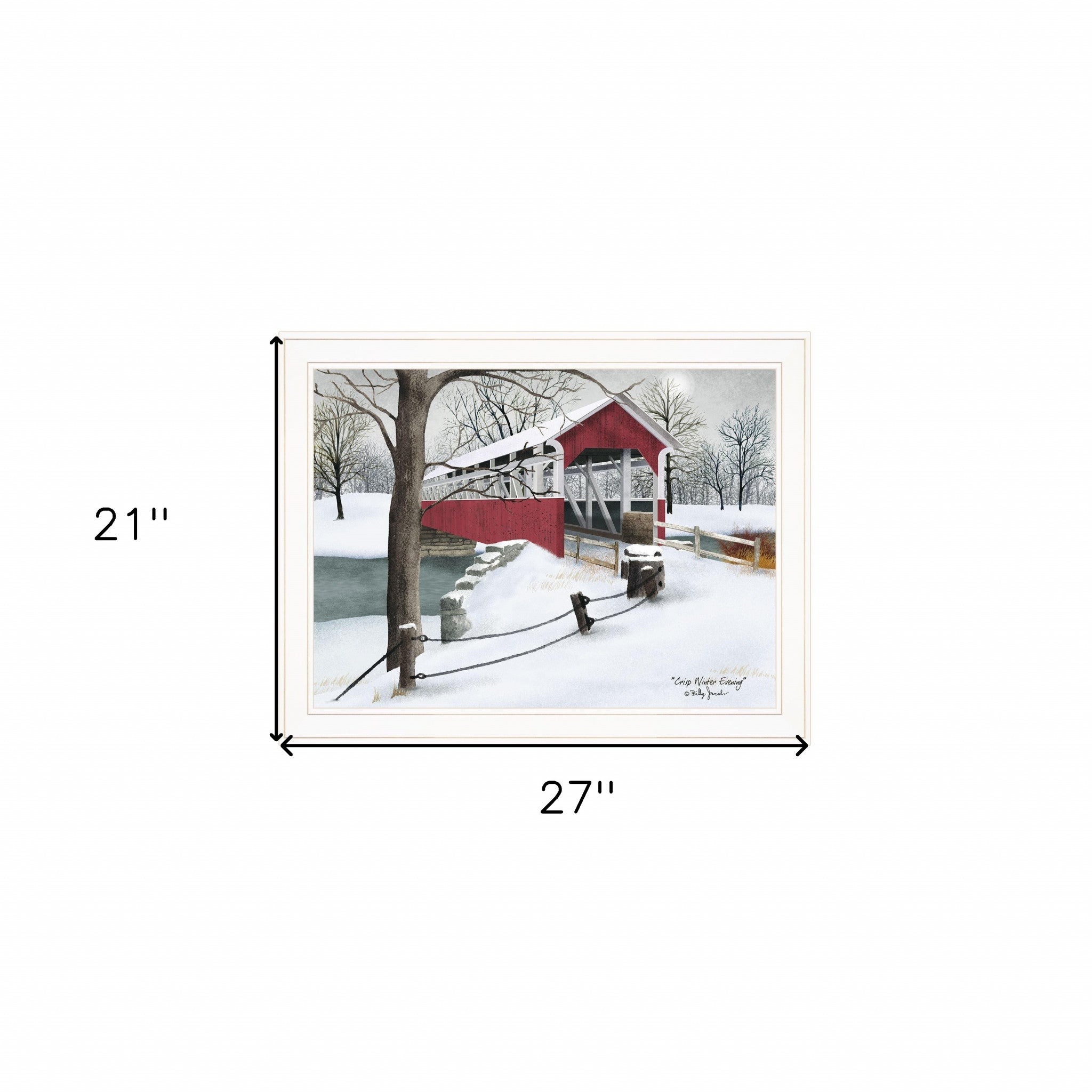 Crisp Winter Evening 3 White Framed Print Wall Art