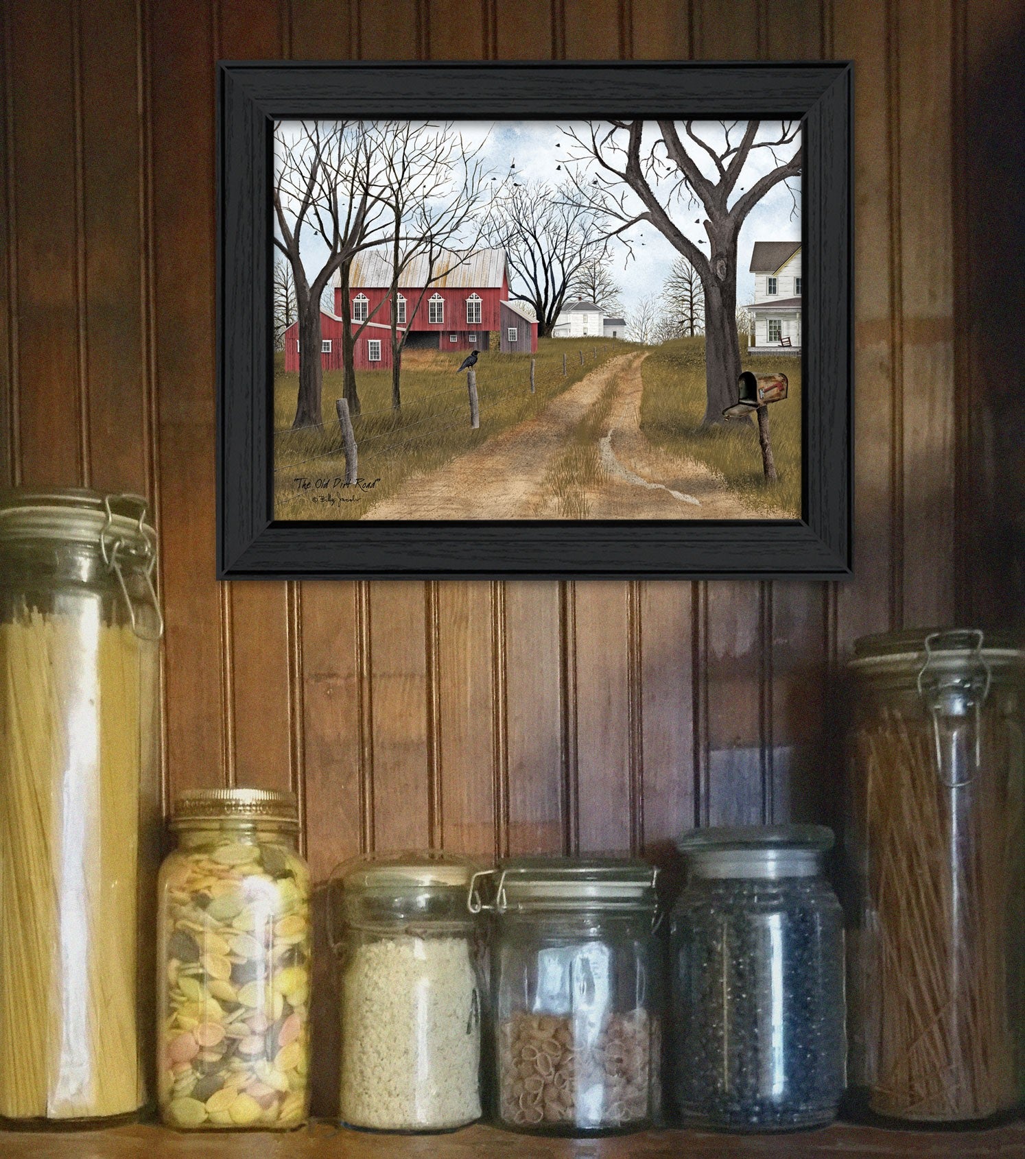 The Old Dirt Road 1 Black Framed Print Wall Art