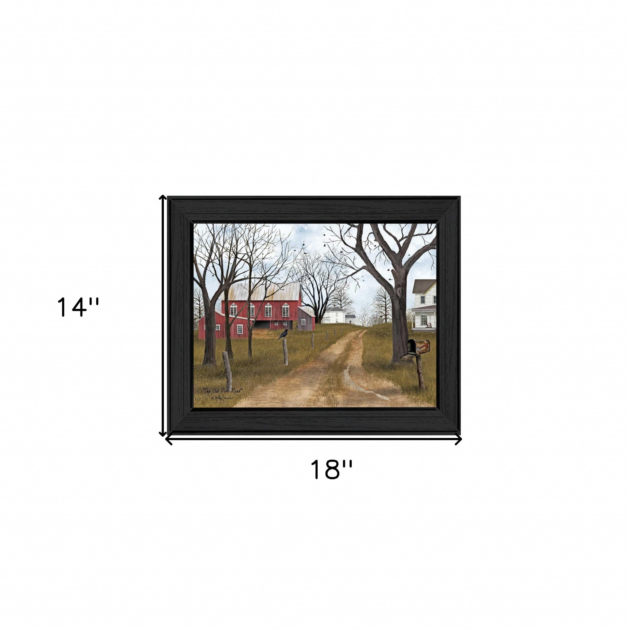 The Old Dirt Road 1 Black Framed Print Wall Art