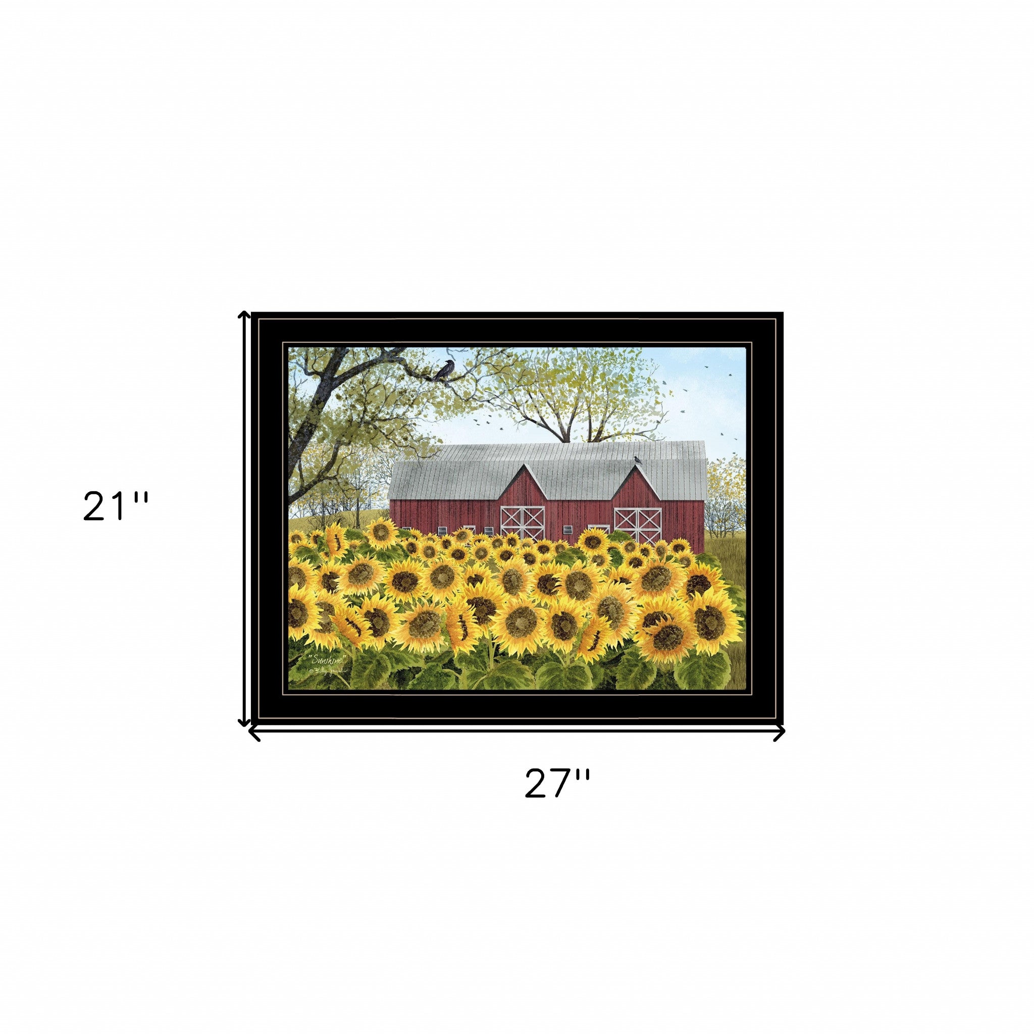 Sunflower Farm Black Framed Print Wall Art