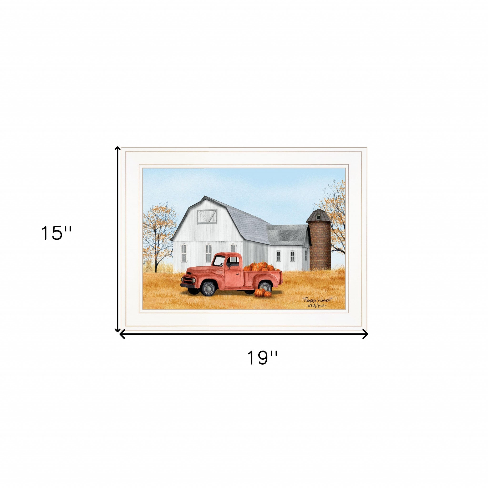 Pumpkin Harvest 1 White Framed Print Wall Art