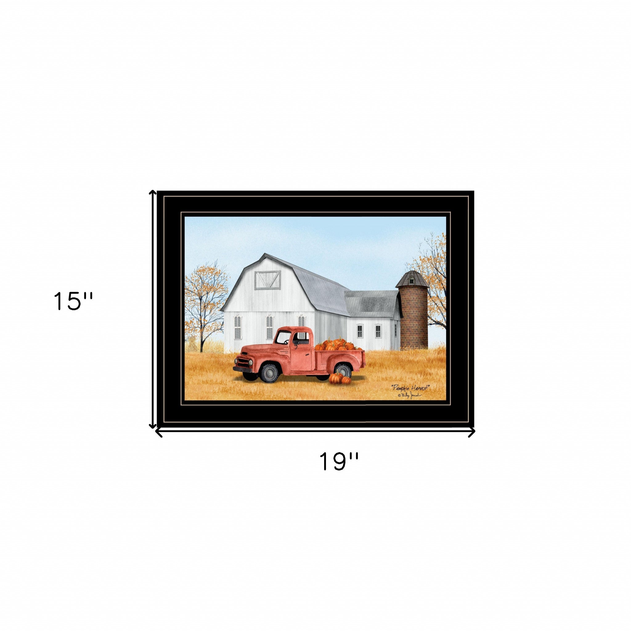 Pumpkin Harvest 2 Black Framed Print Wall Art