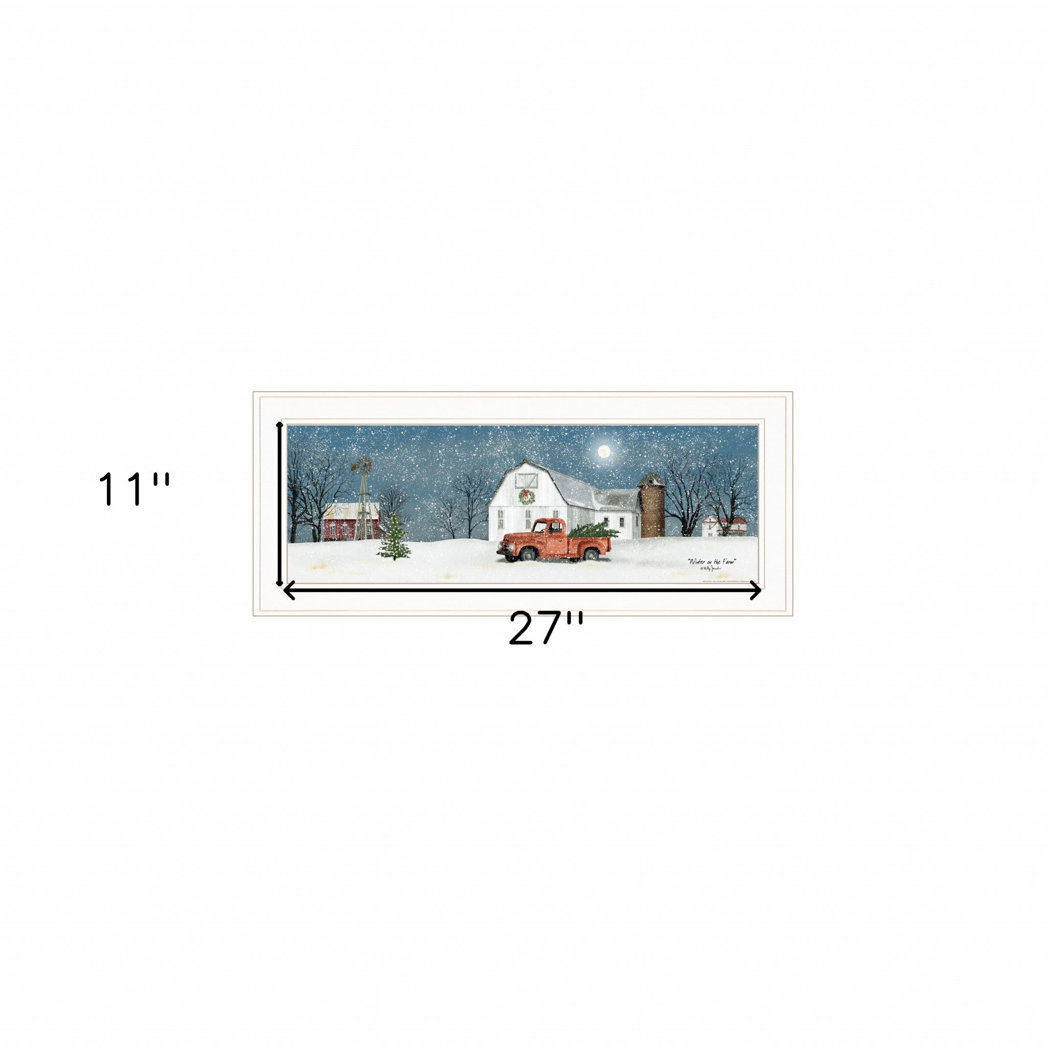 Winter On The Farm 1 White Framed Print Wall Art