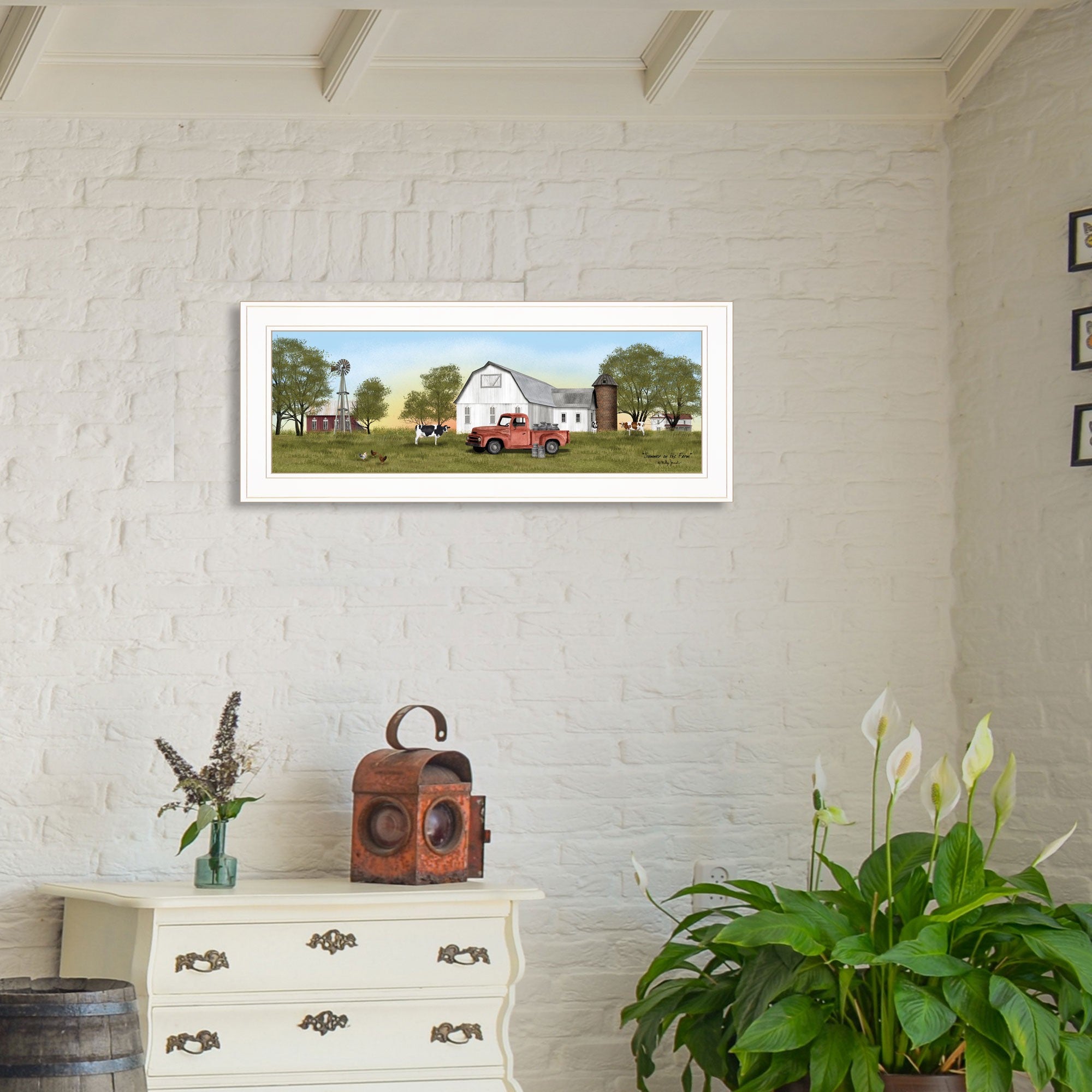 Summer On The Farm 1 White Framed Print Wall Art