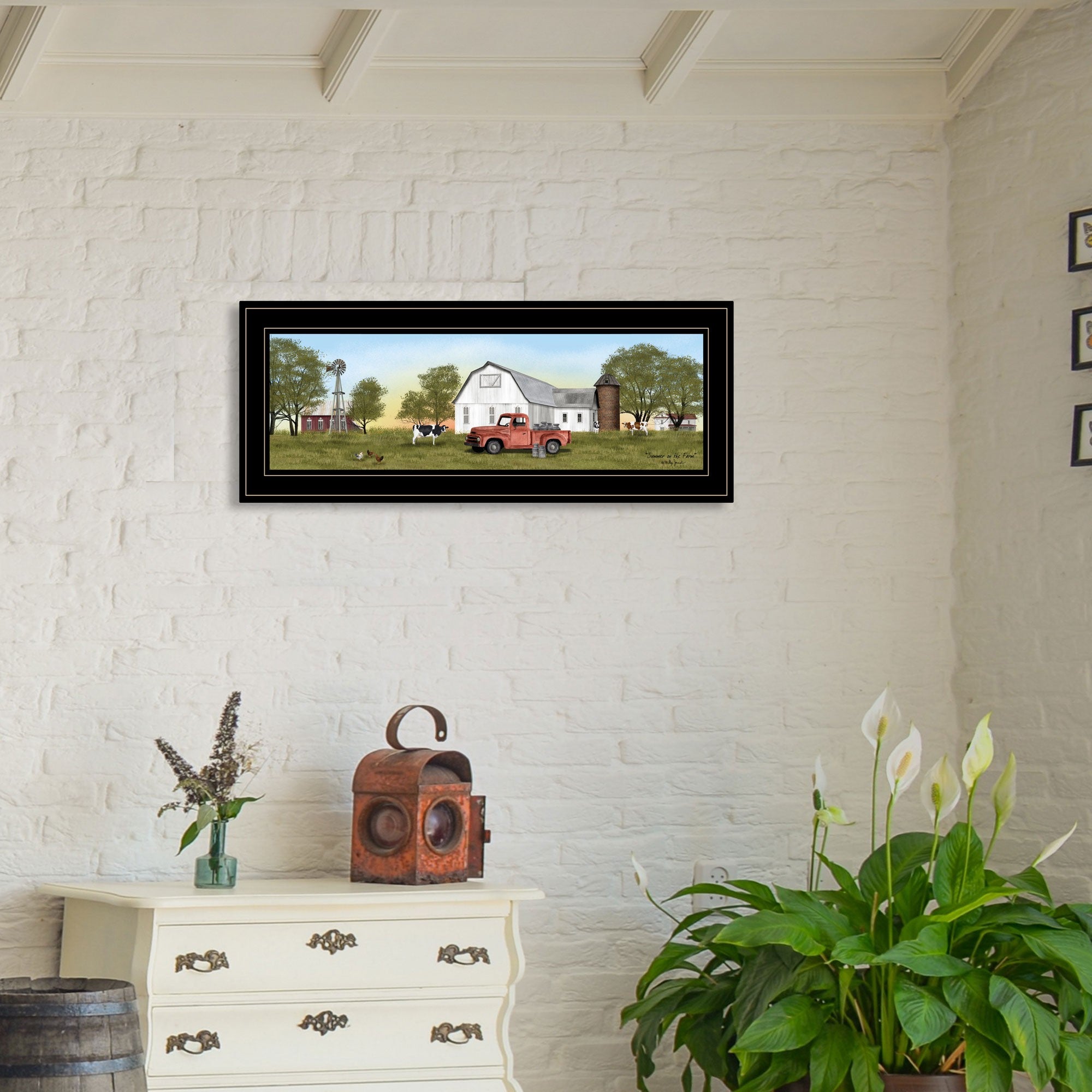 Summer On The Farm 2 Black Framed Print Wall Art