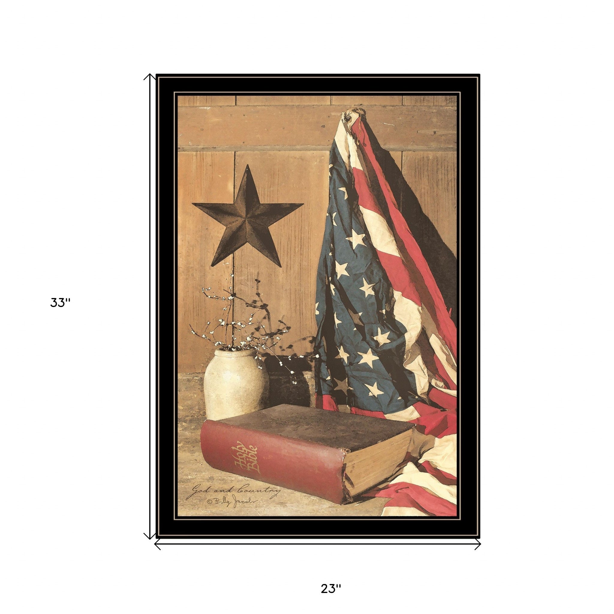 God And Country 8 Black Framed Print Wall Art