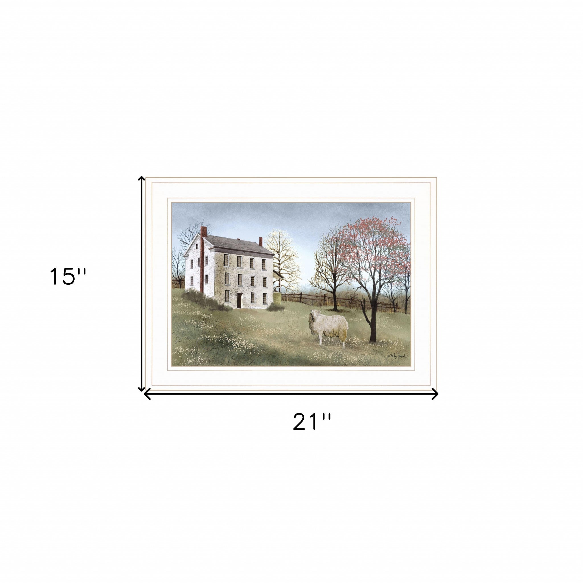 Spring At White House Farm 1 White Framed Print Wall Art