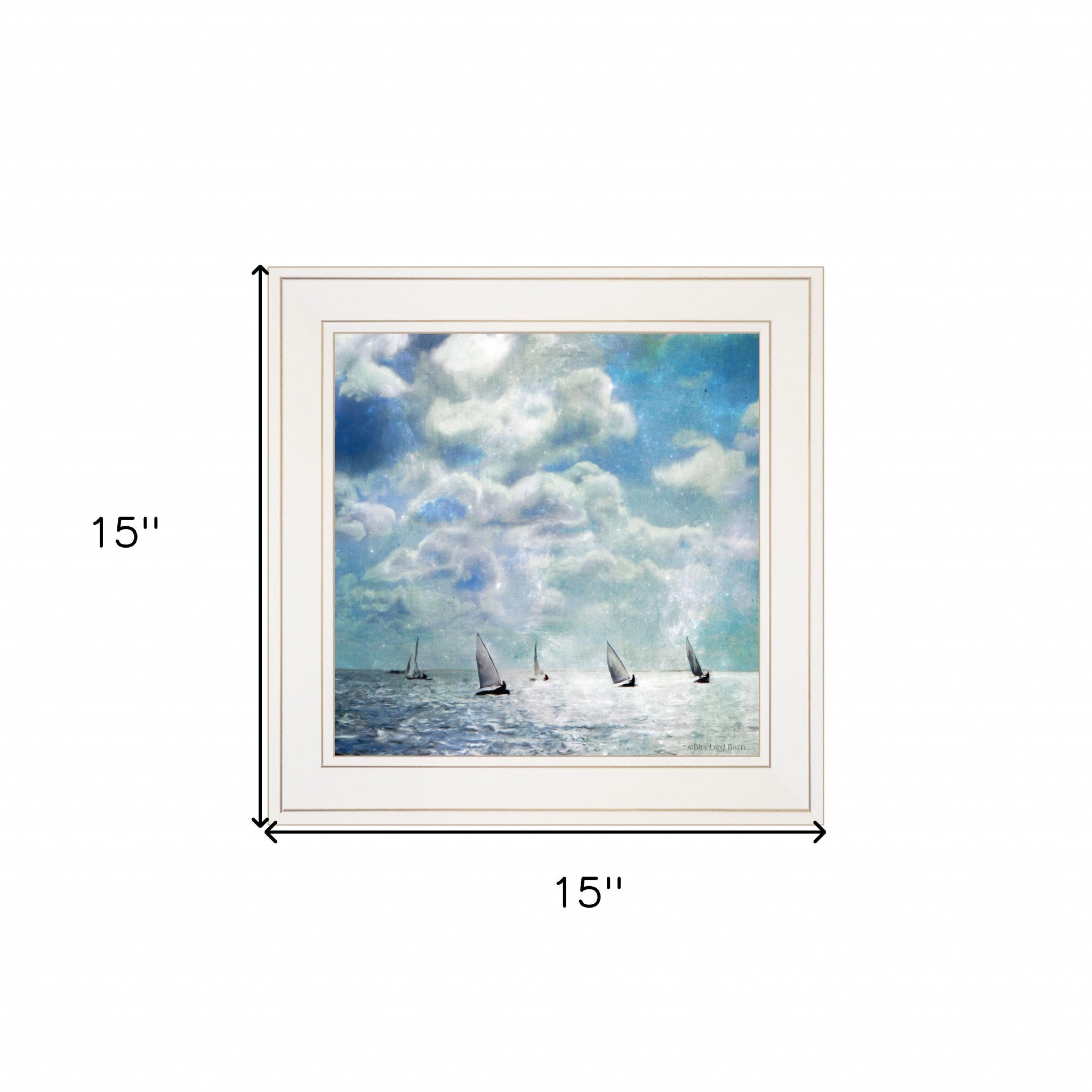 Sailing White Waters 2 White Framed Print Wall Art