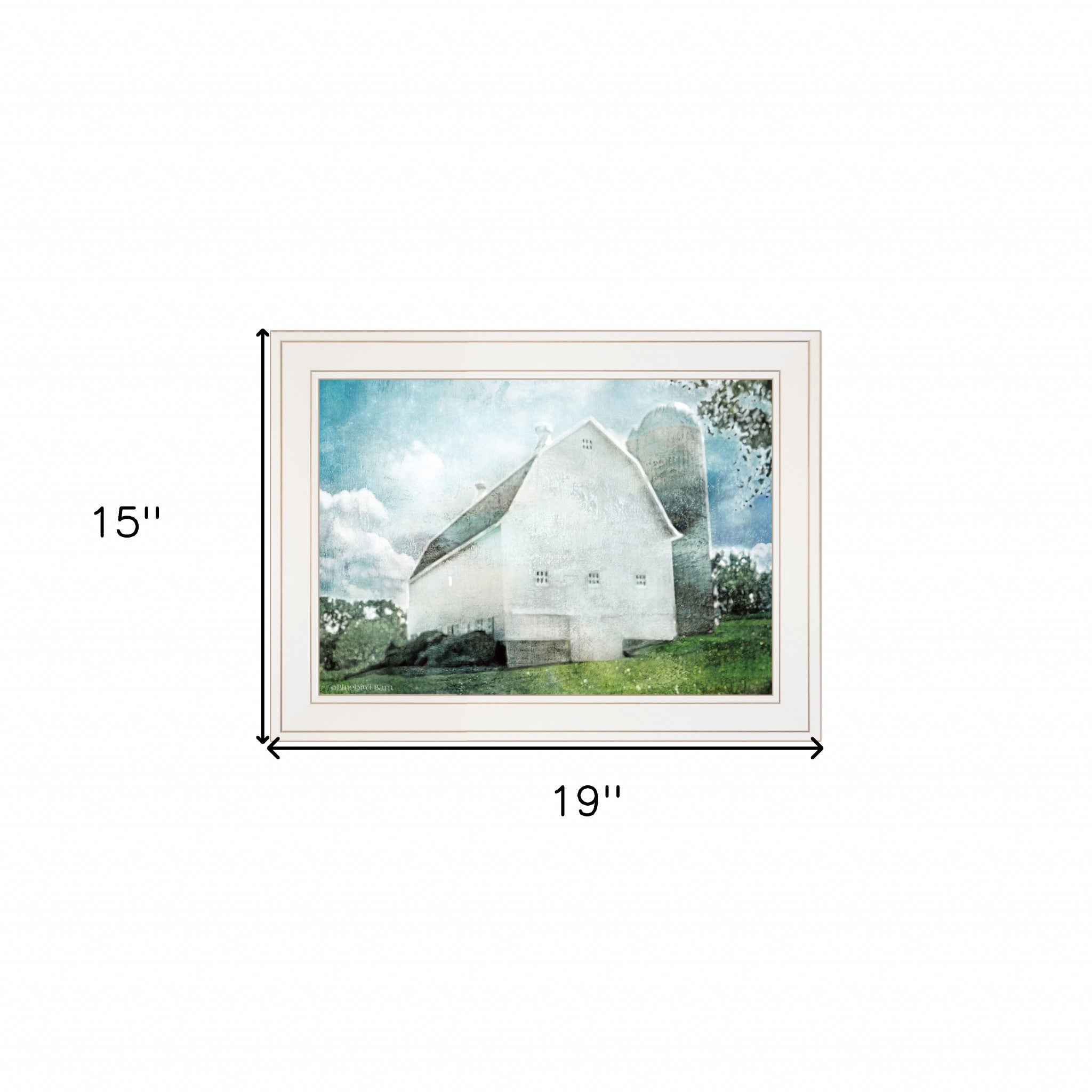 White Barn 1 White Framed Print Wall Art