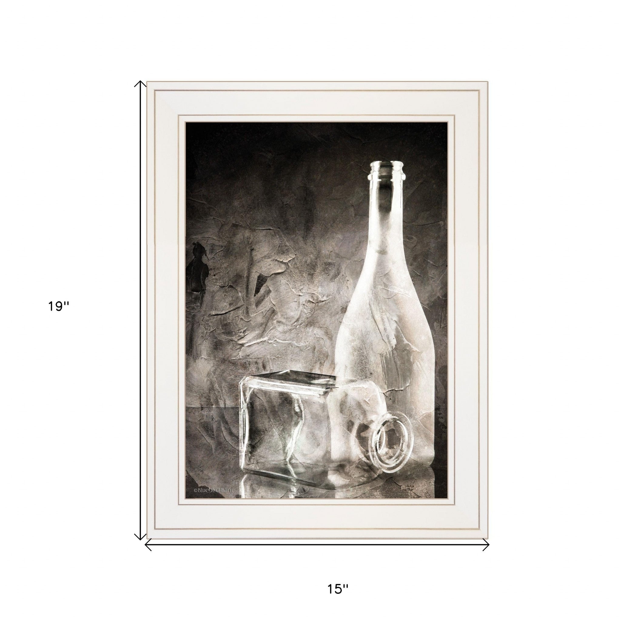 Moody Gray Glassware Still Life 1 White Framed Print Wall Art