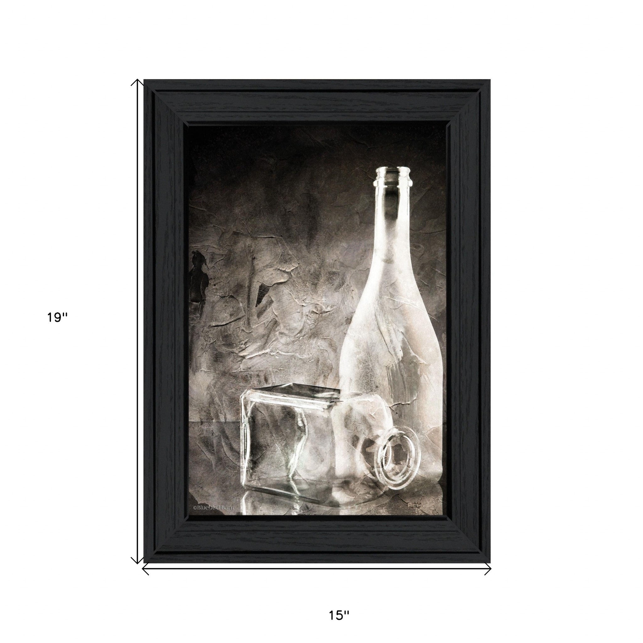 Moody Gray Glassware Still Life 2 Black Framed Print Wall Art