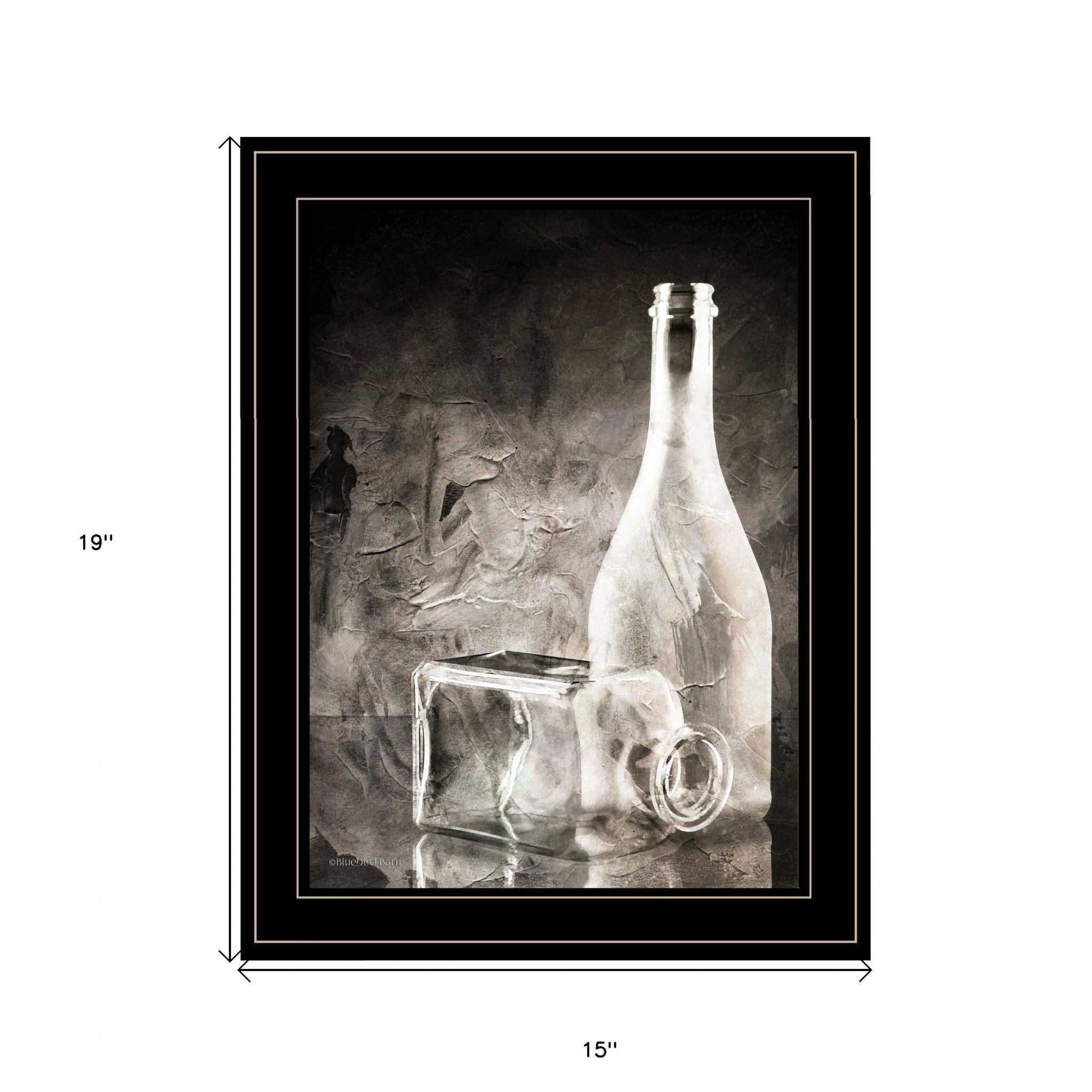 Moody Gray Glassware Still Life 3 Black Framed Print Wall Art