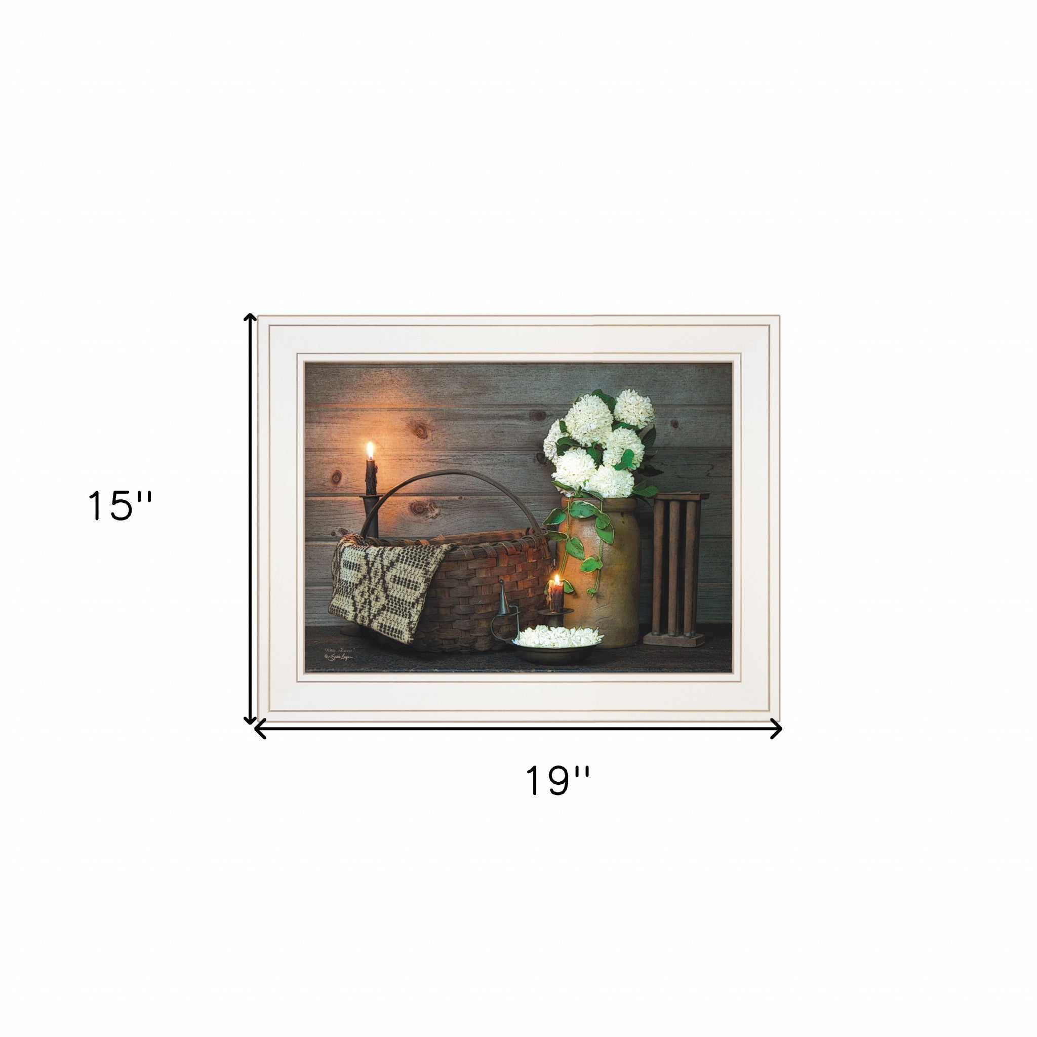 White Flowers 1 White Framed Print Wall Art