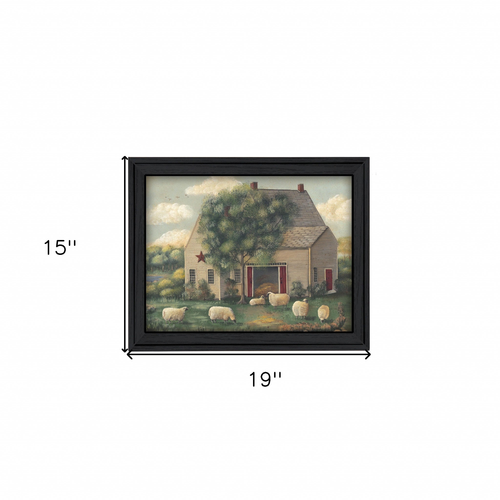 Wooly Sheep Black Framed Print Wall Art