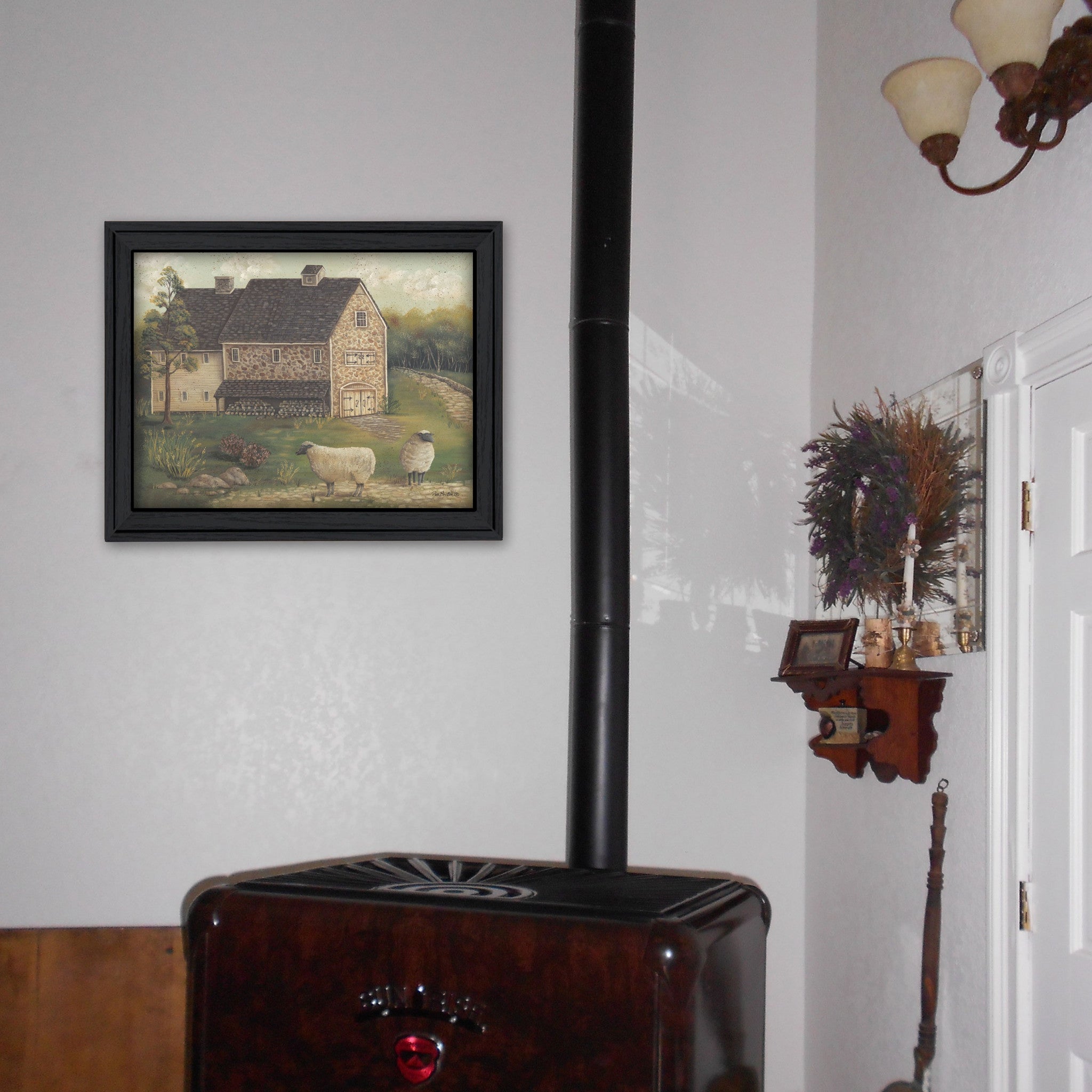 Stone Barn 1 Black Framed Print Wall Art