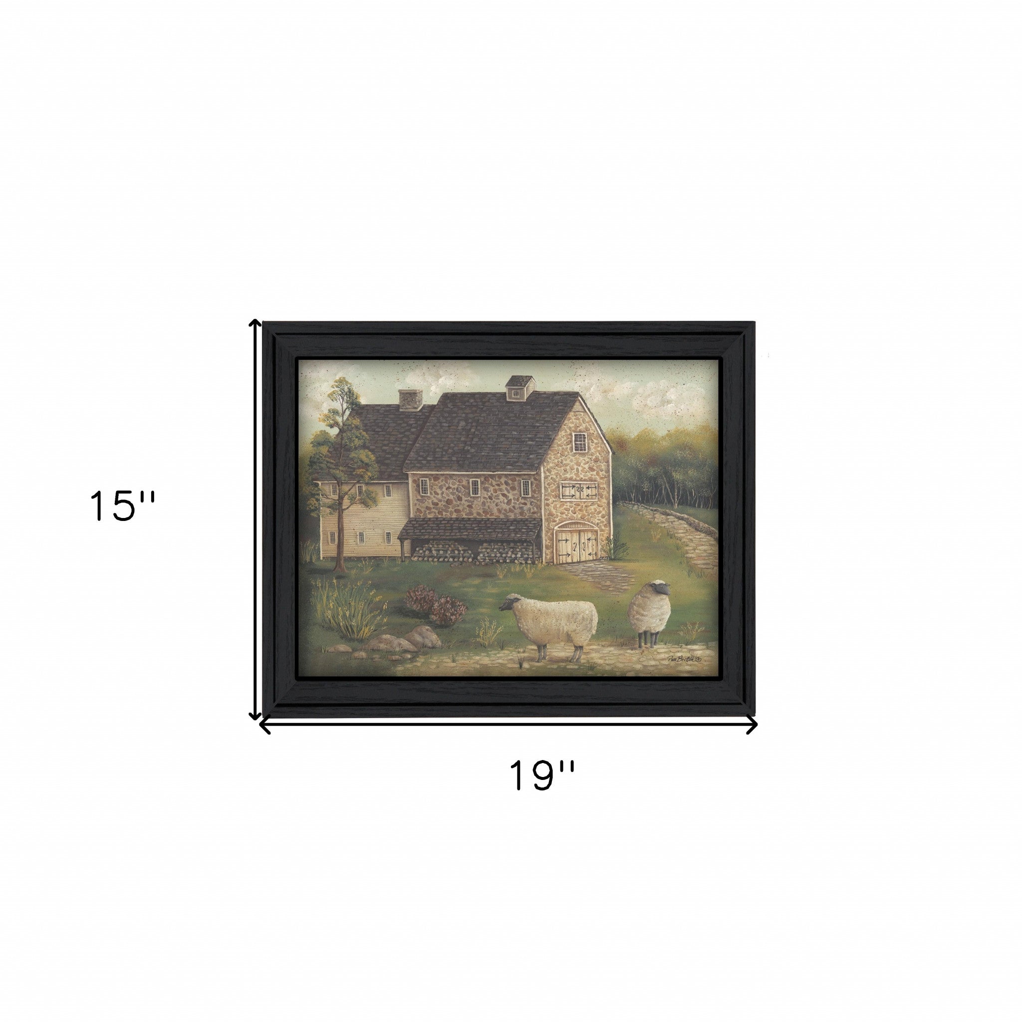 Stone Barn 1 Black Framed Print Wall Art