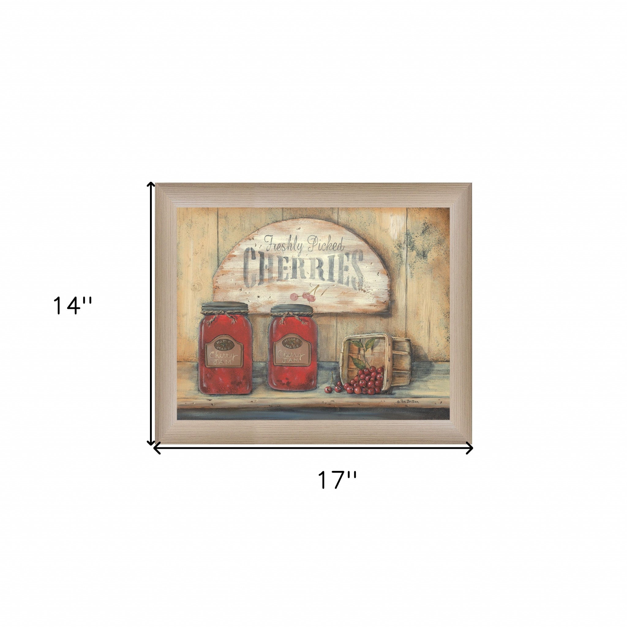 Rustic Cherry Jam Brown Framed Print Wall Art