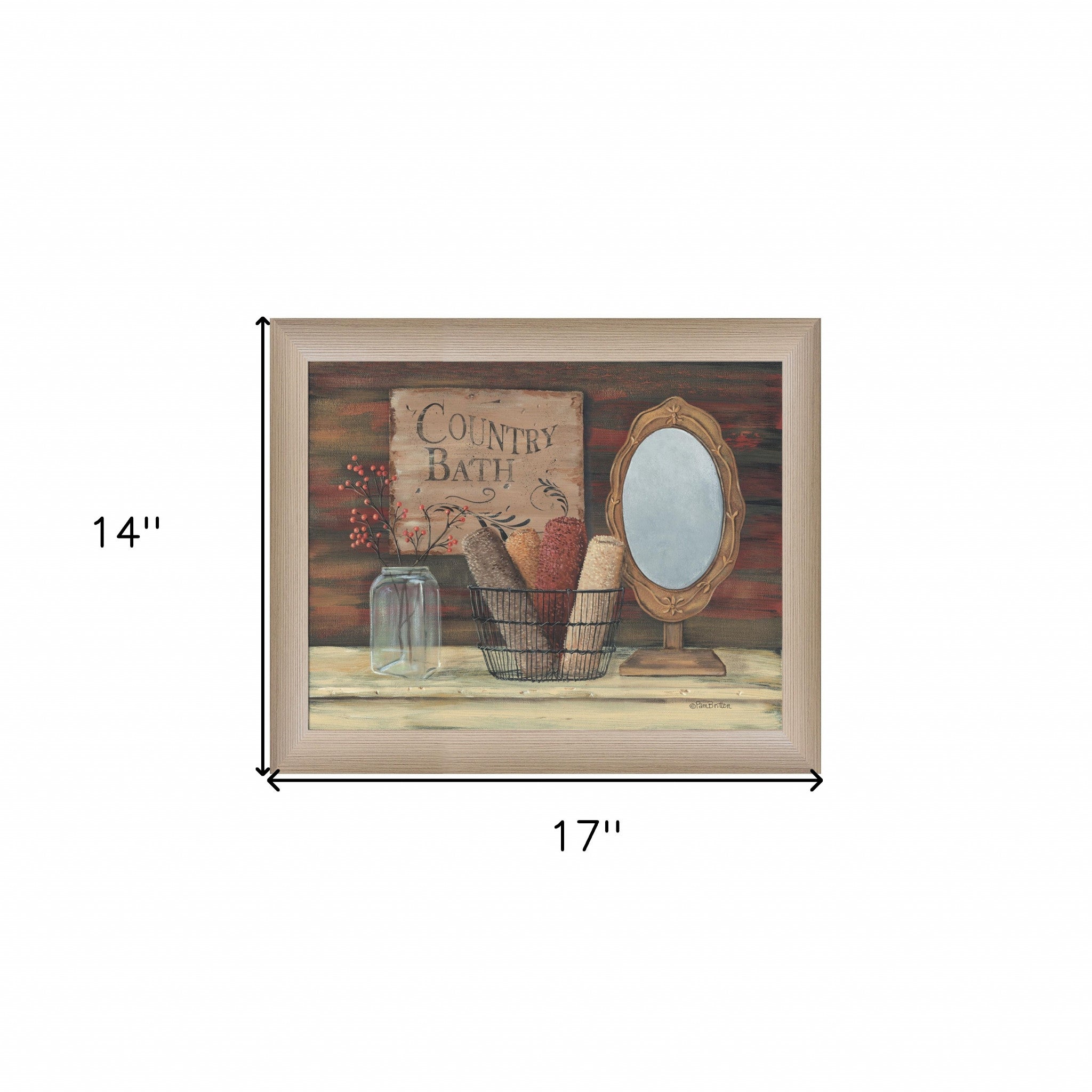 Country Bath 4 Brown Framed Print Wall Art